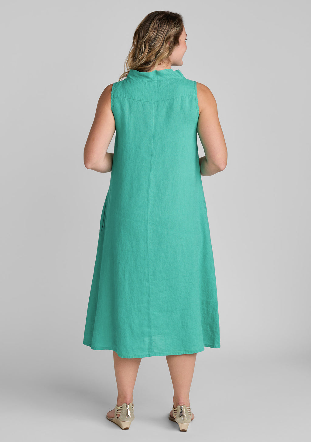 brooke dress sleeveless linen dress details