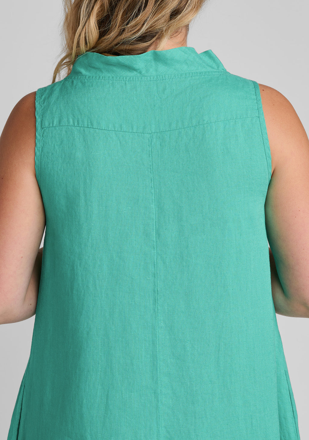 brooke dress sleeveless linen dress details