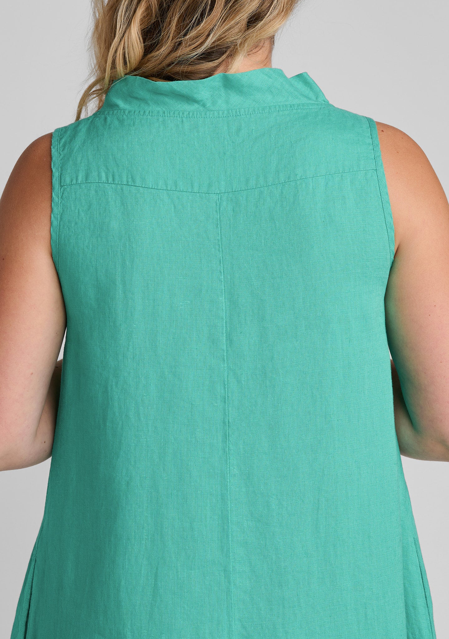 brooke dress sleeveless linen dress details