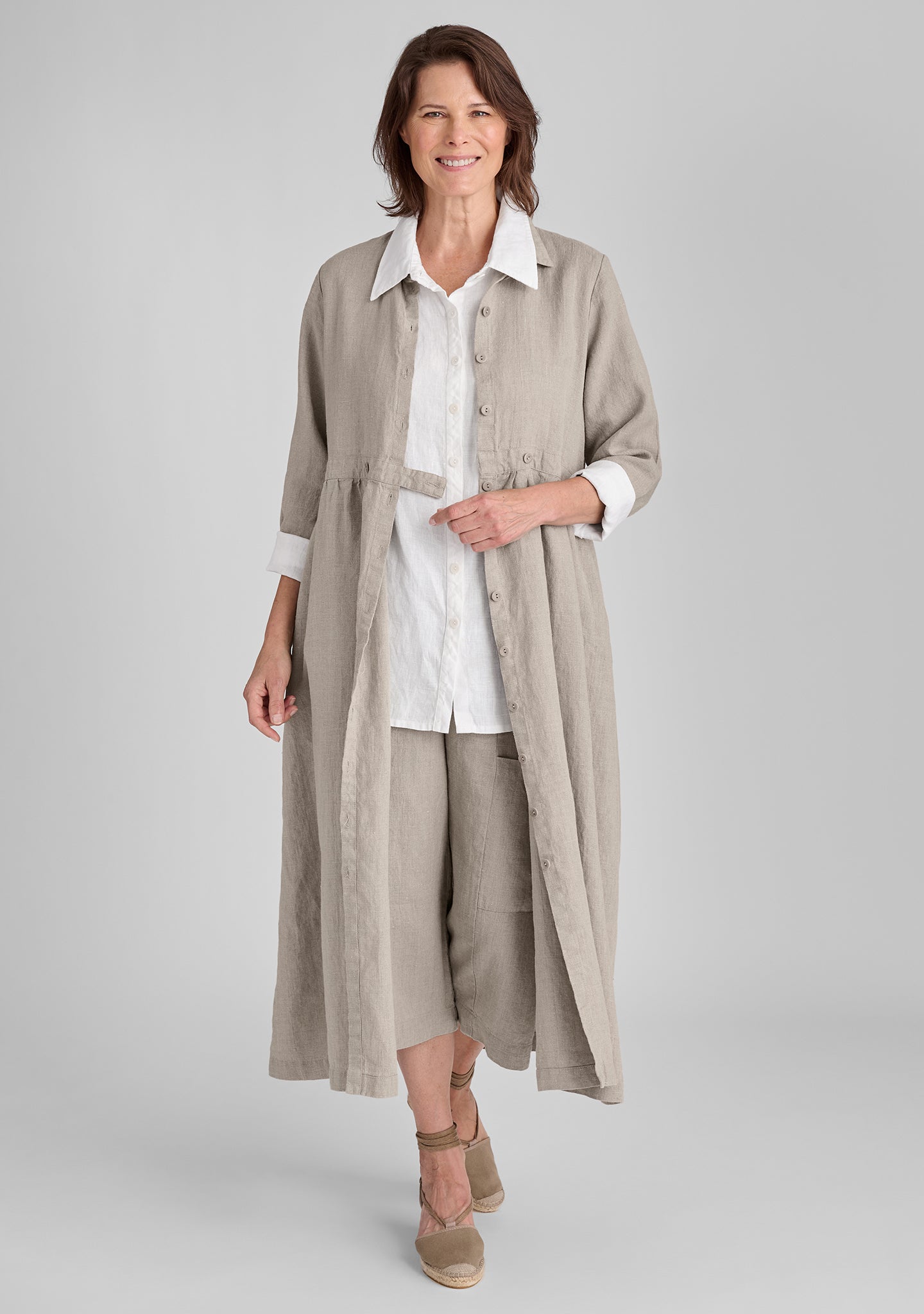 chinese dress ladies Button Down Dress - Linen Maxi Dress