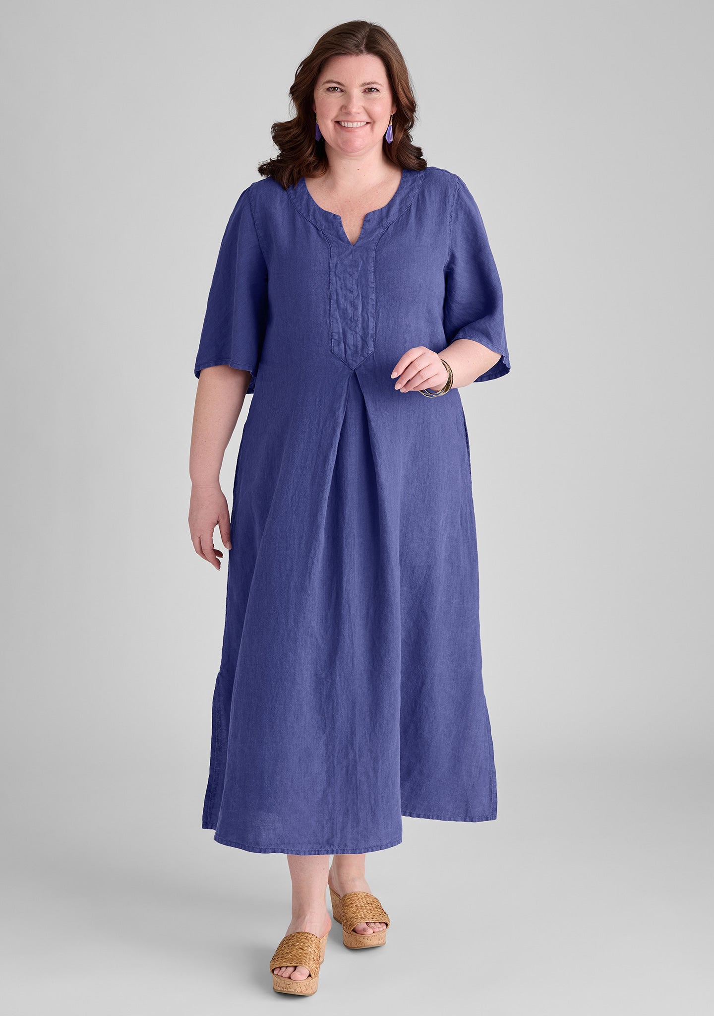 FLAX linen dress in blue