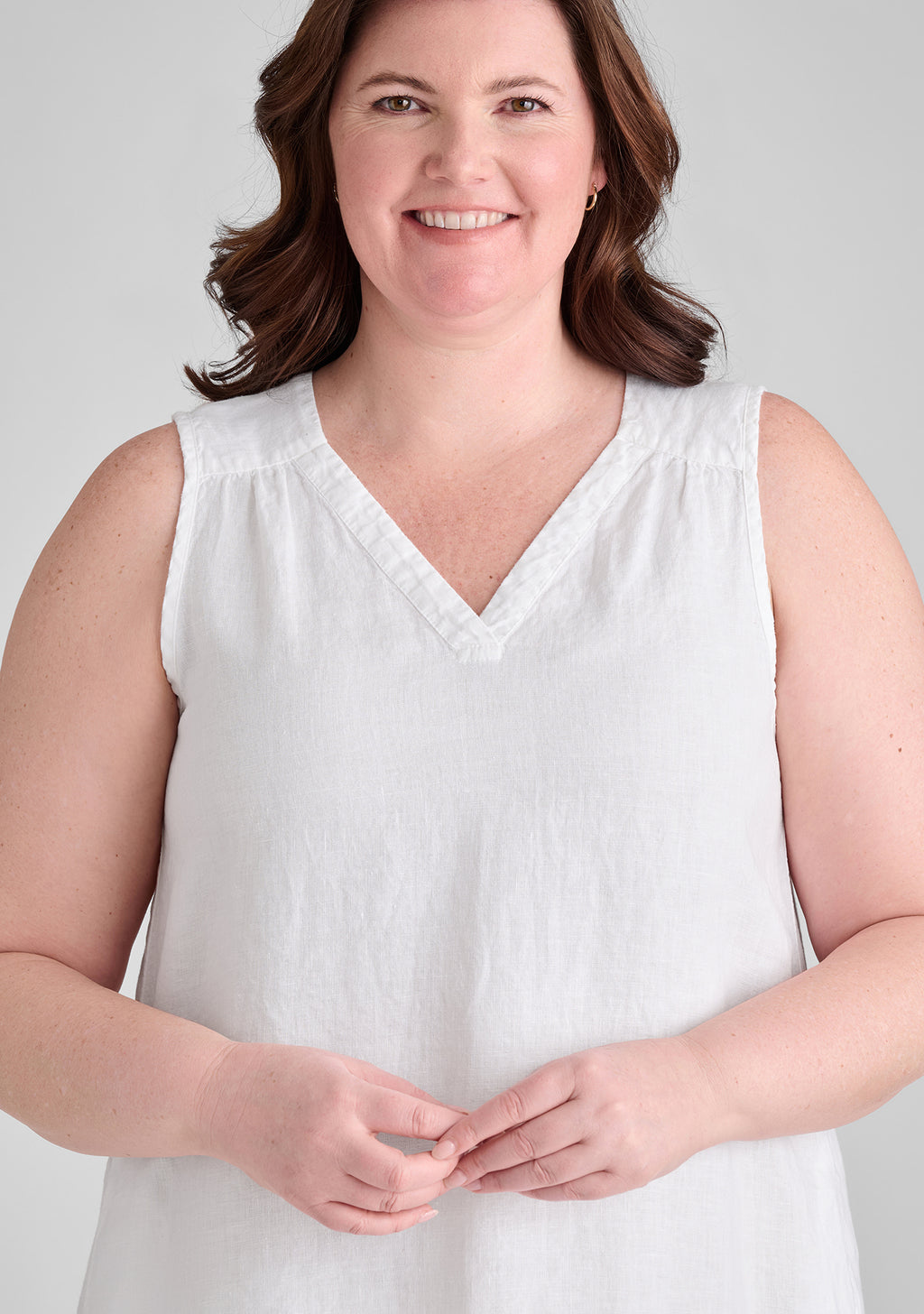 calypso dress sleeveless linen dress details