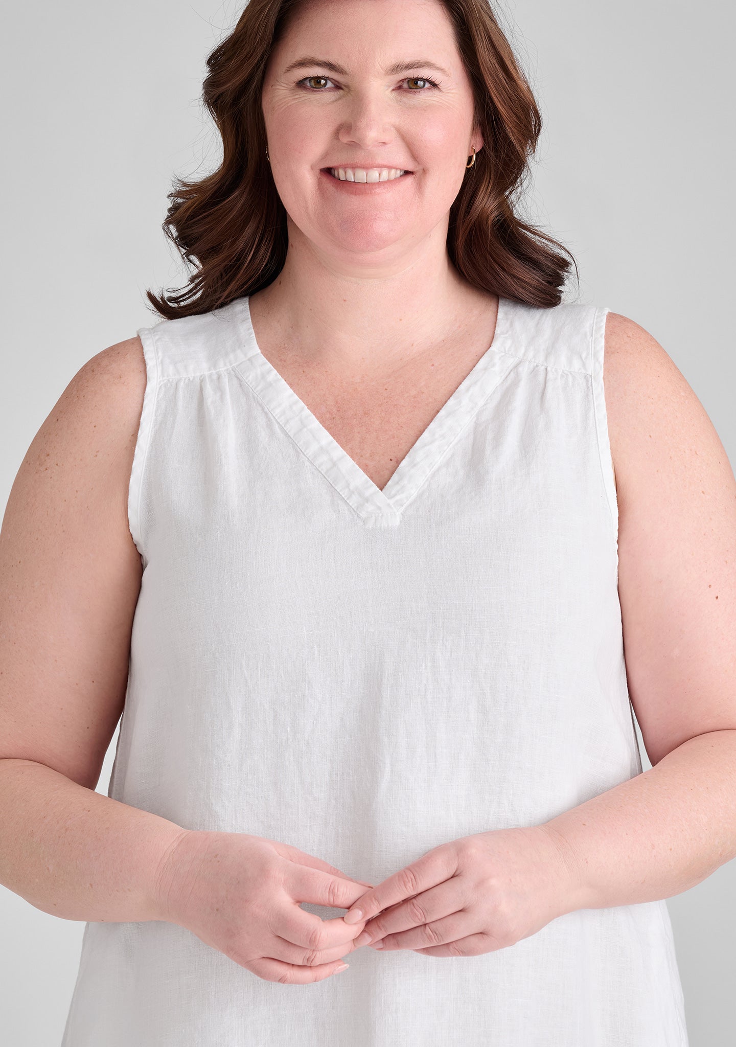 calypso dress sleeveless linen dress details