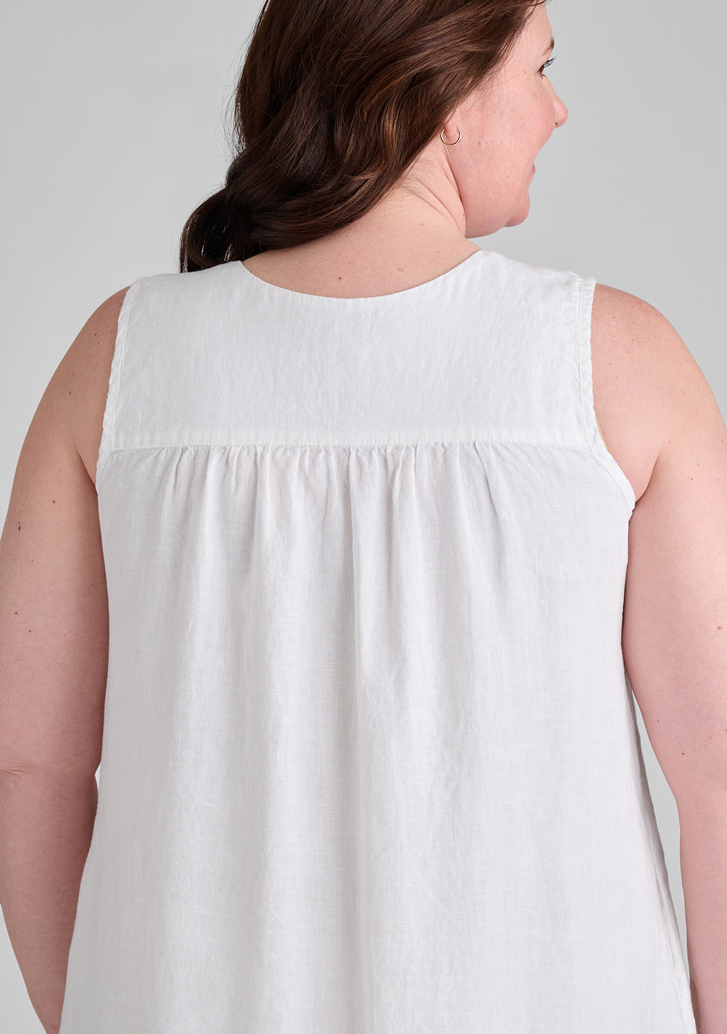 calypso dress sleeveless linen dress details