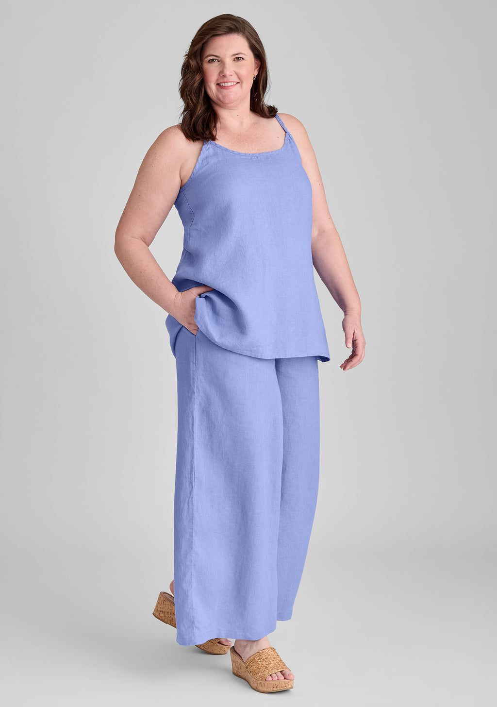 carefree pant full length linen pants details