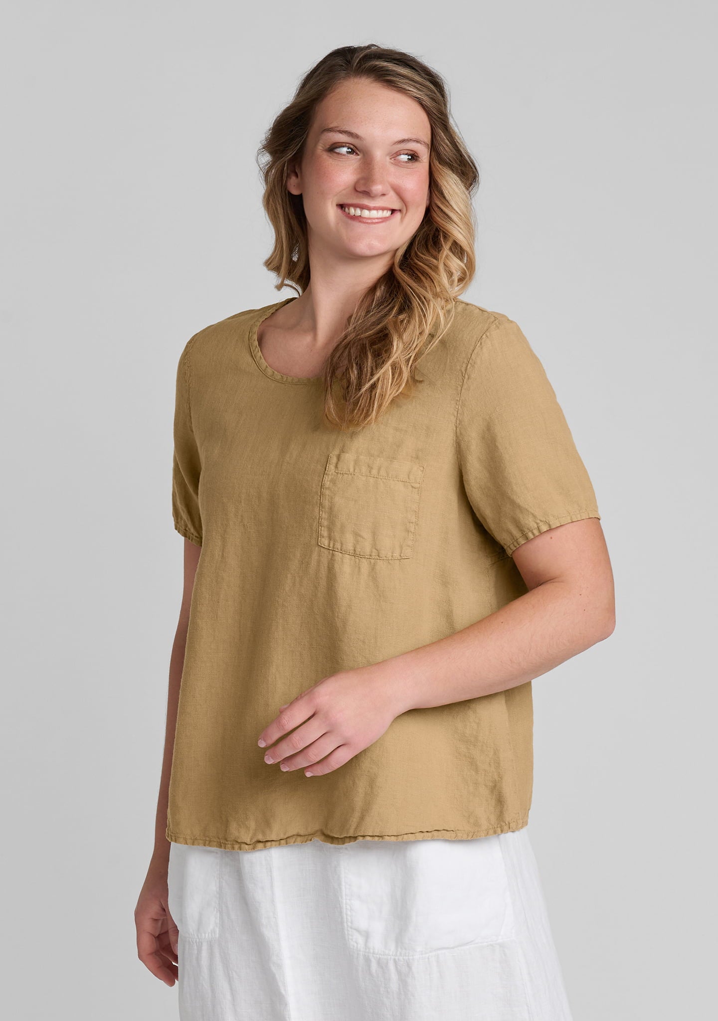 Celestial Tee - Linen T Shirt - Cumin