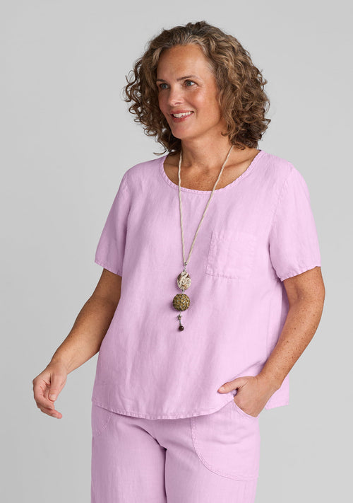 celestial tee linen t shirt pink