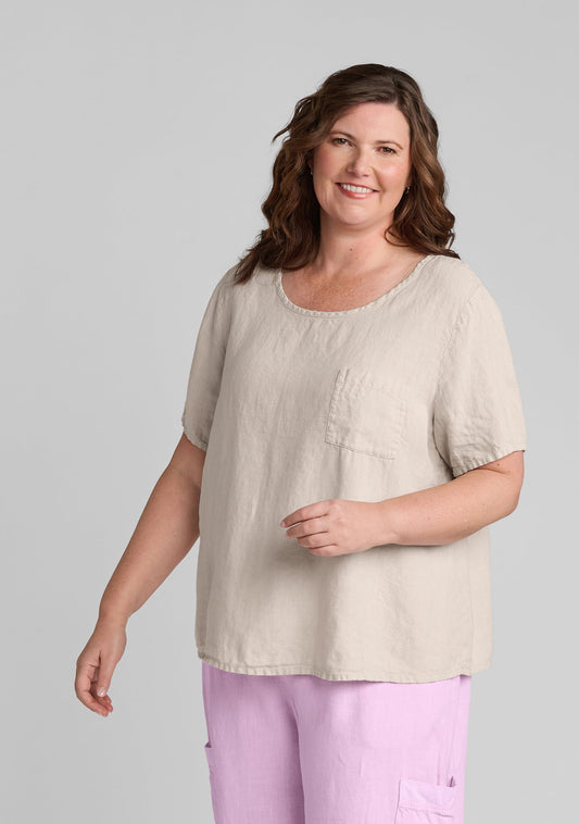 celestial tee linen t shirt natural