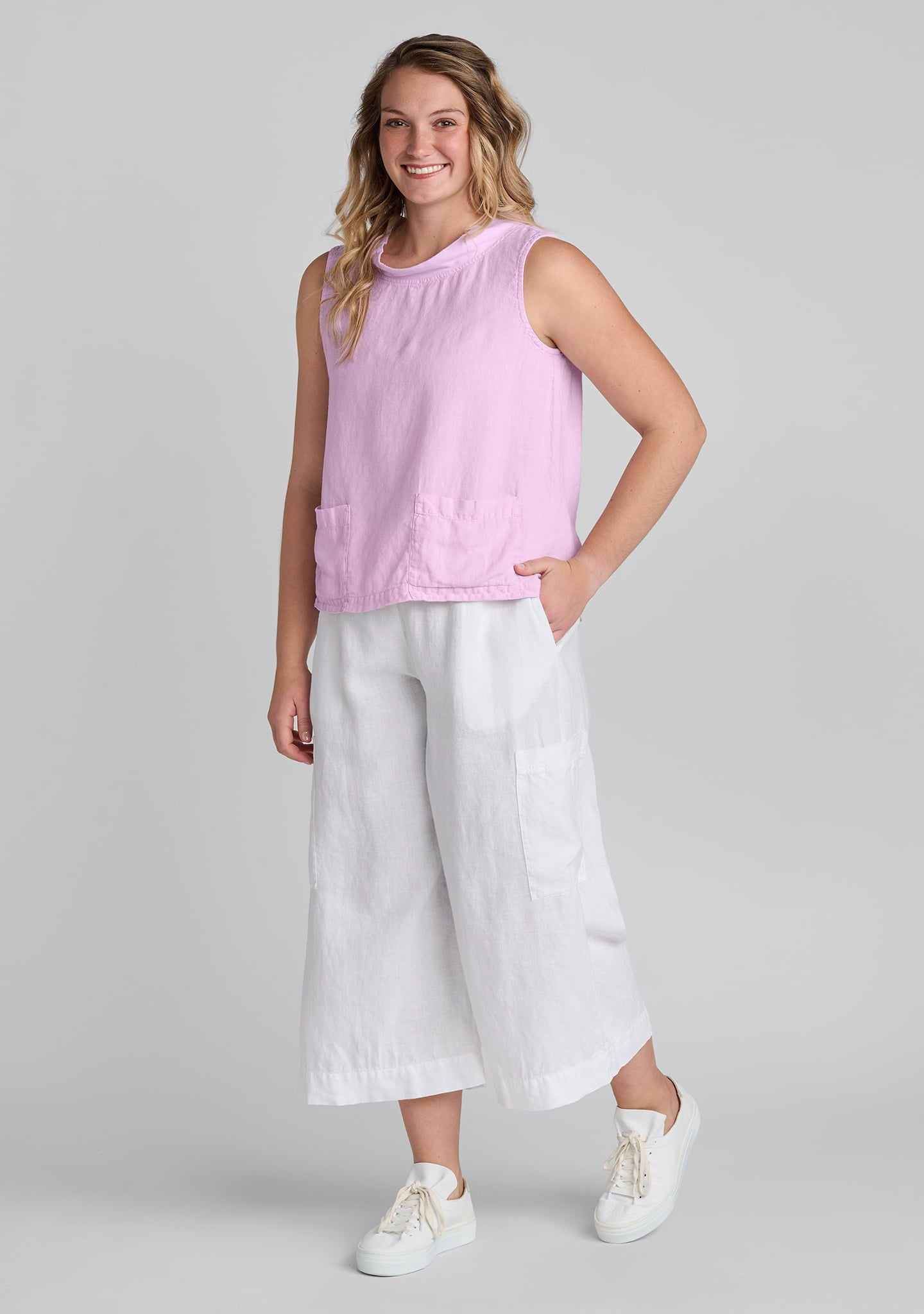 chelsea top linen tank top details