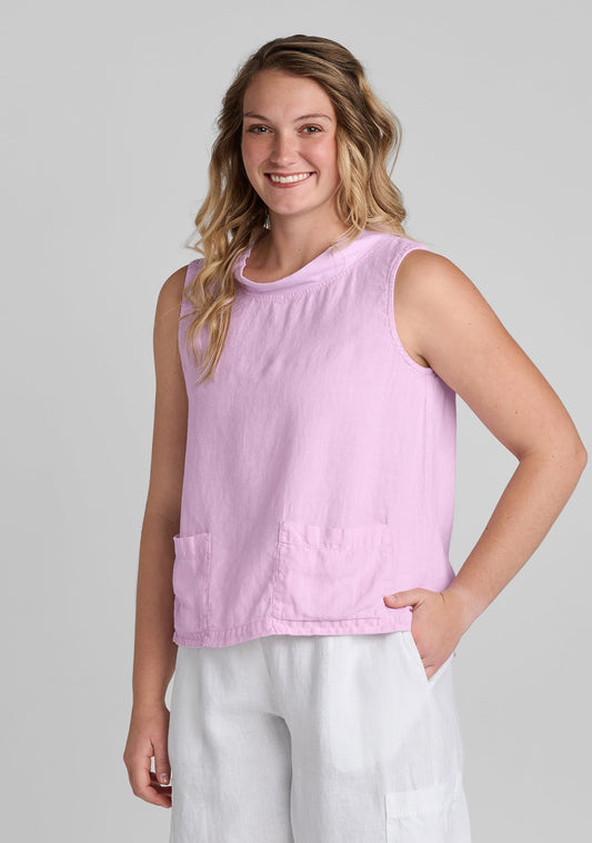 chelsea top linen tank top pink