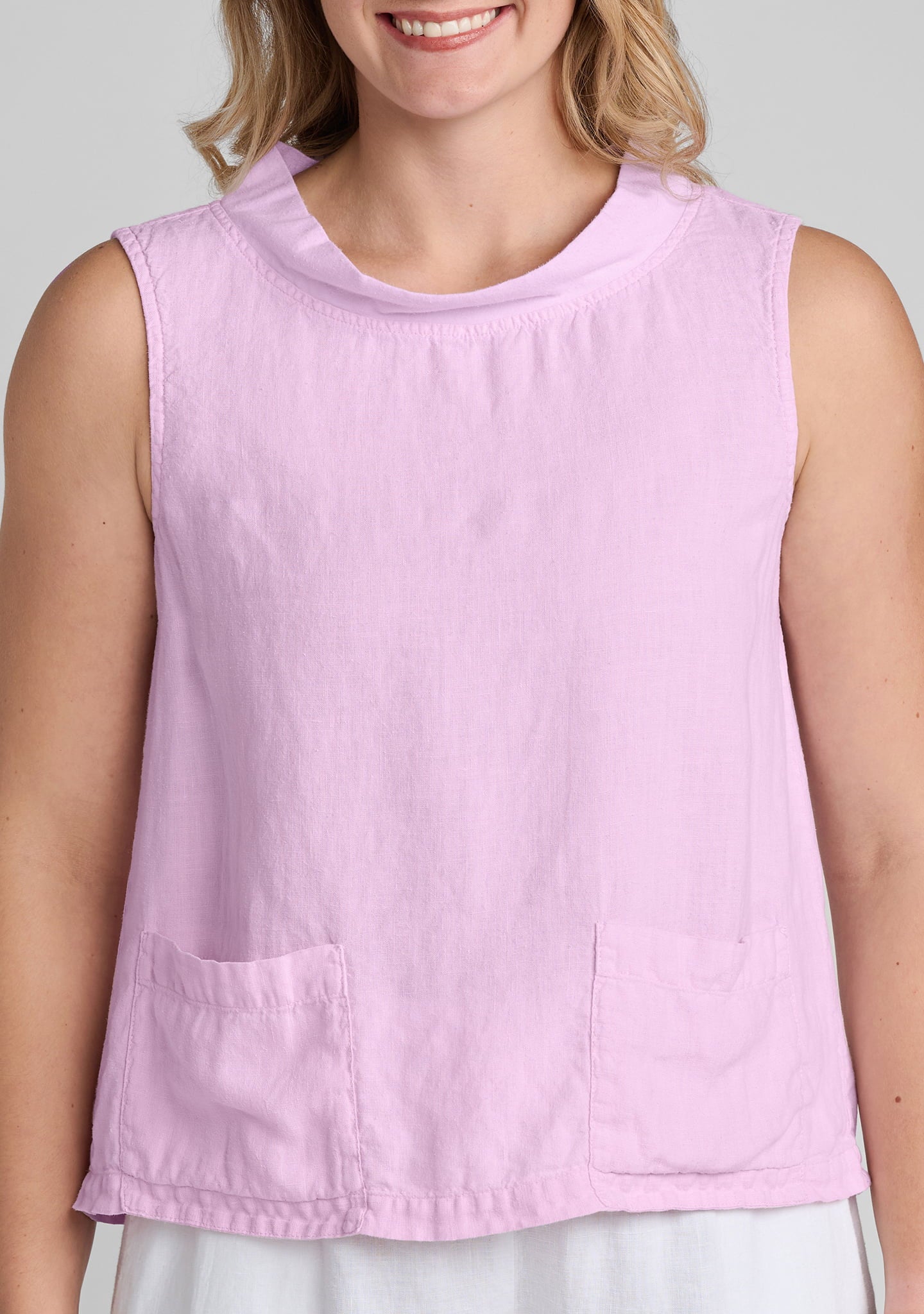 chelsea top linen tank top details