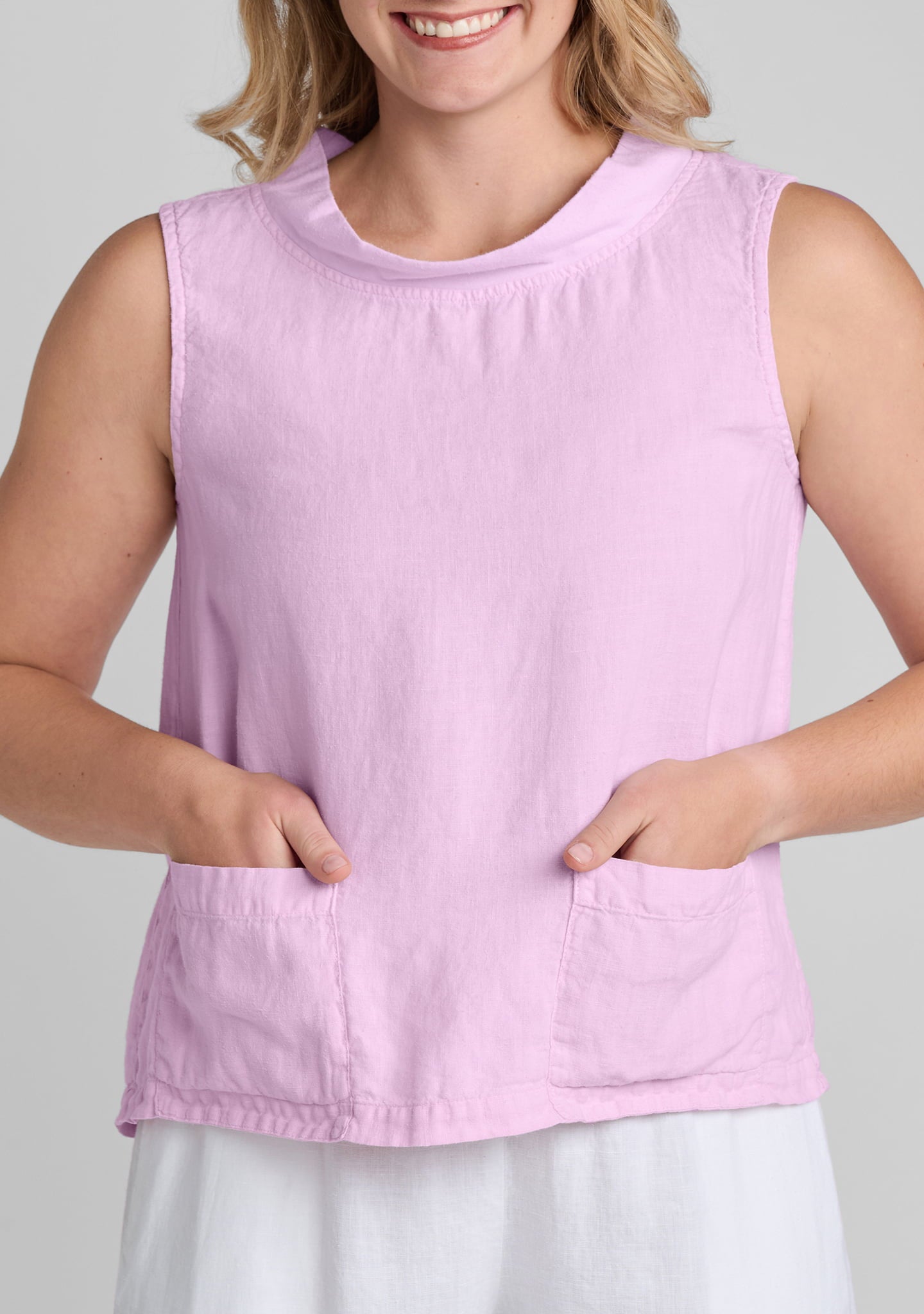chelsea top linen tank top details
