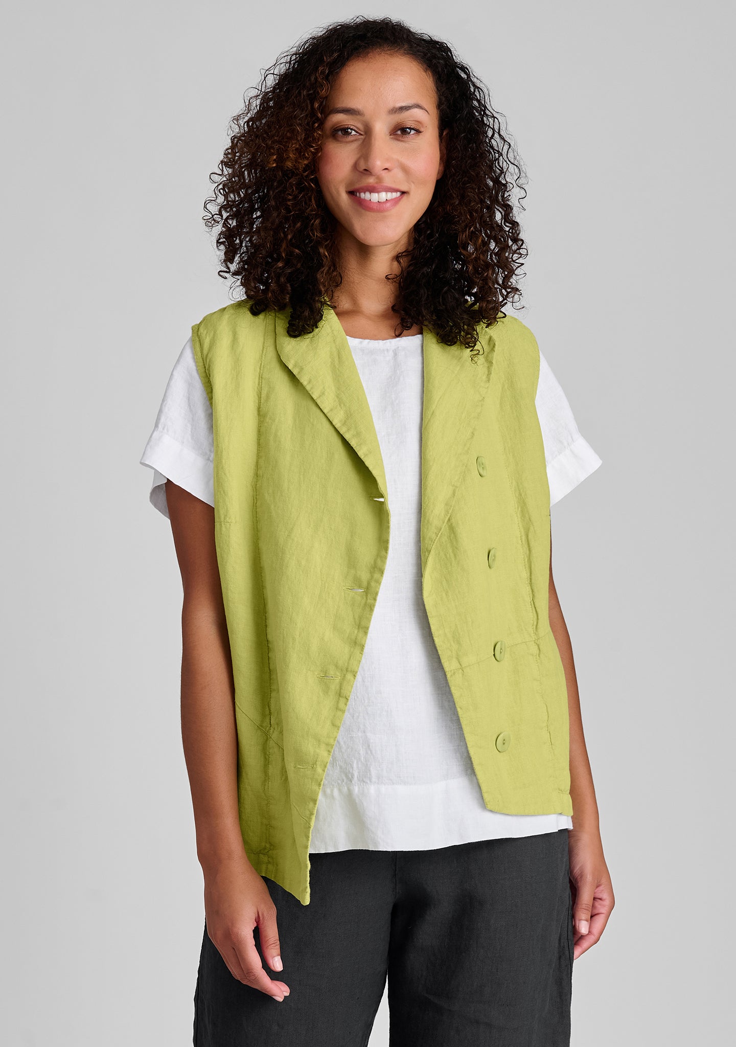 chelsea vest linen vest green