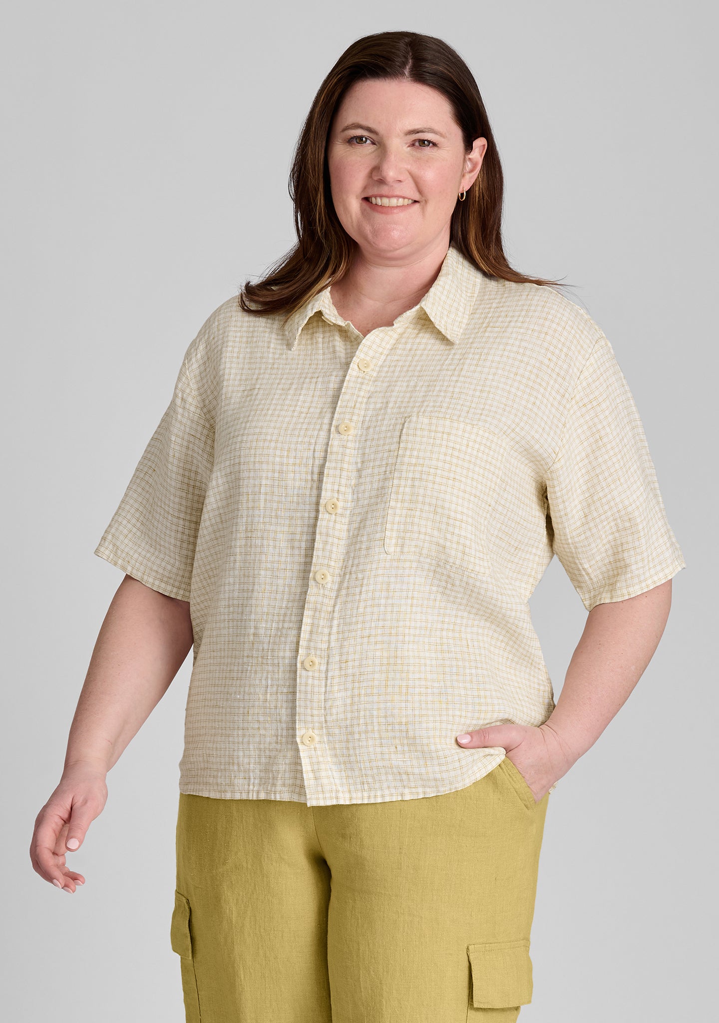 cherished shirt linen button down shirt yellow