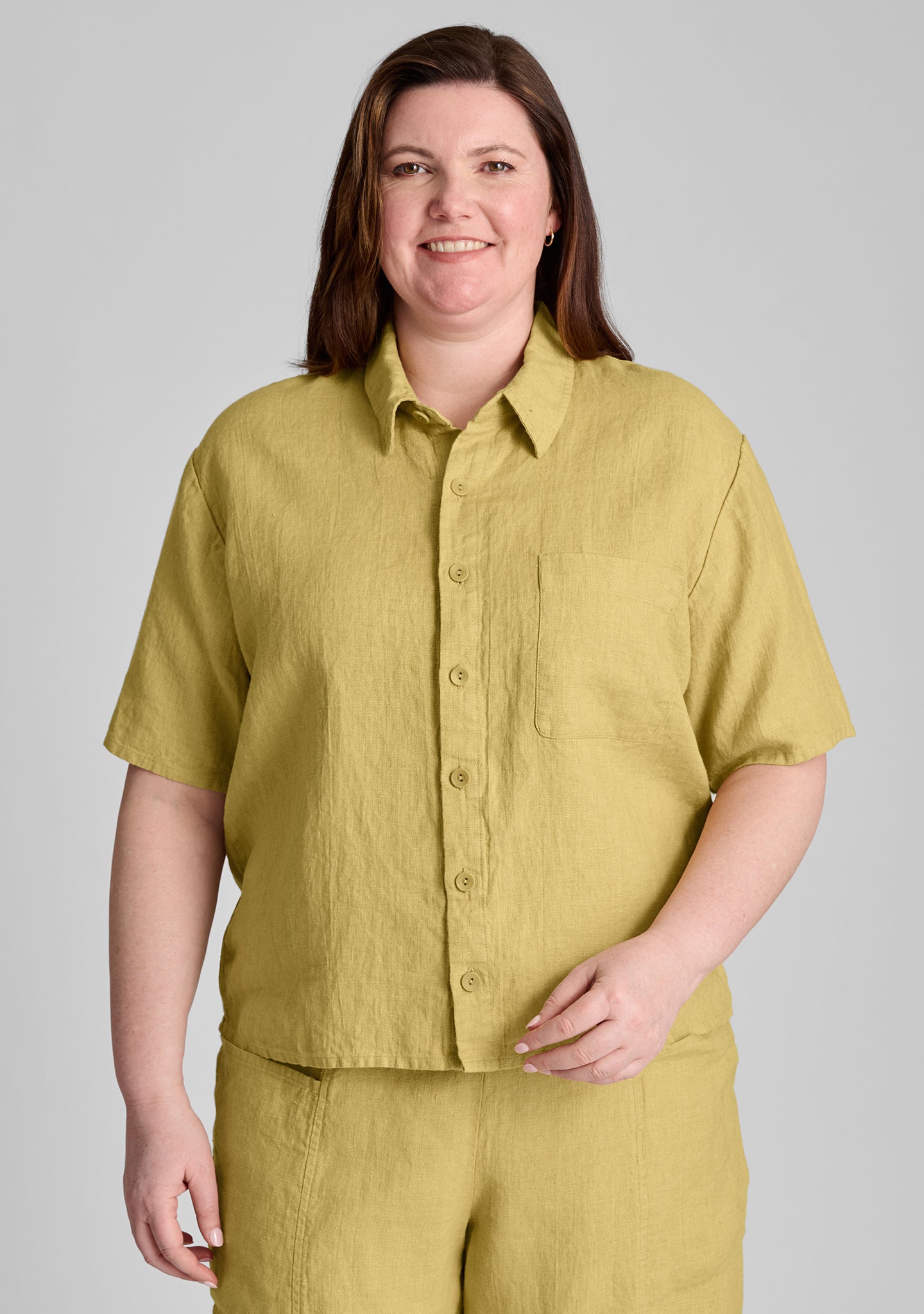 cherished shirt linen button down shirt yellow
