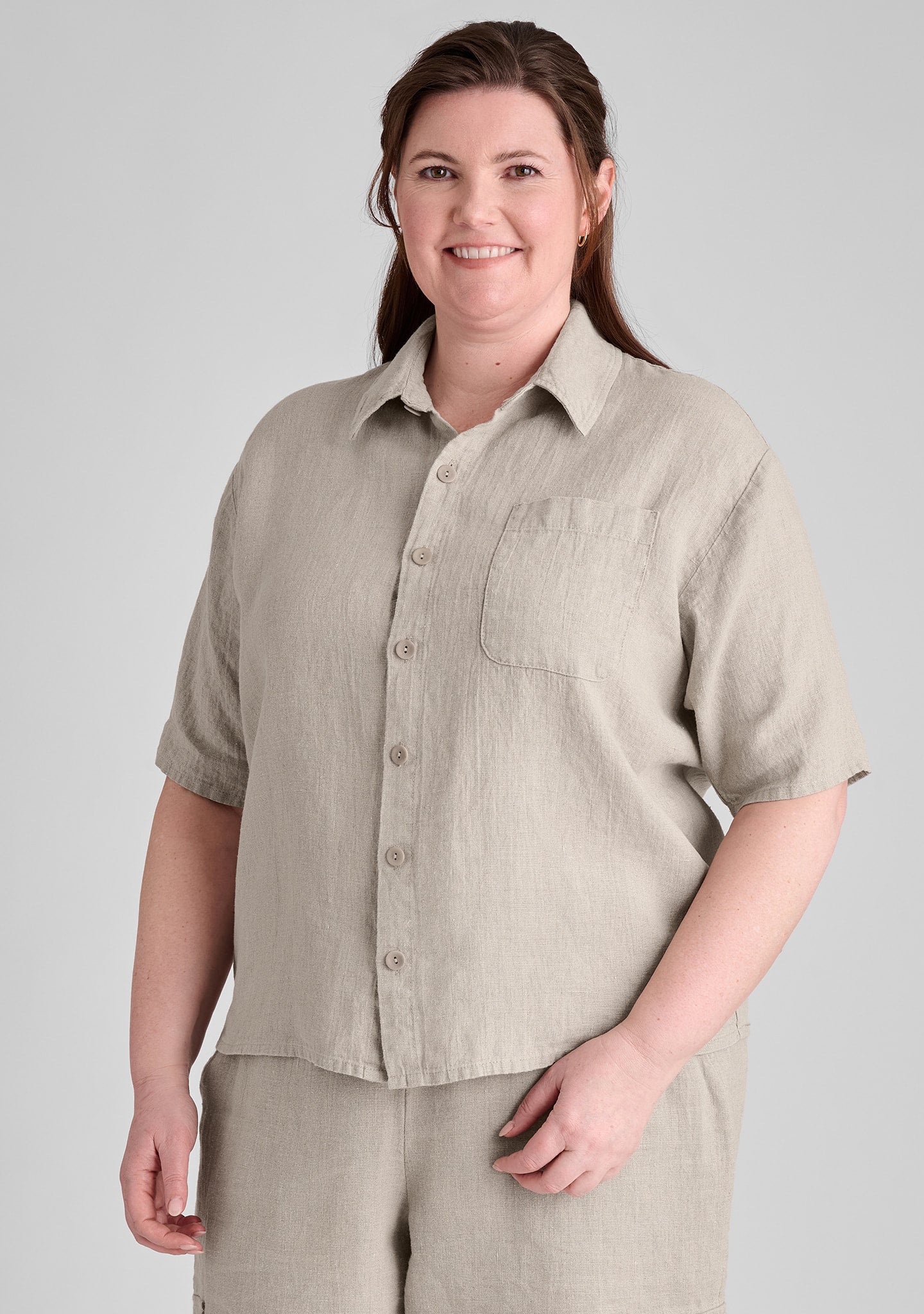 cherished shirt linen button down shirt details