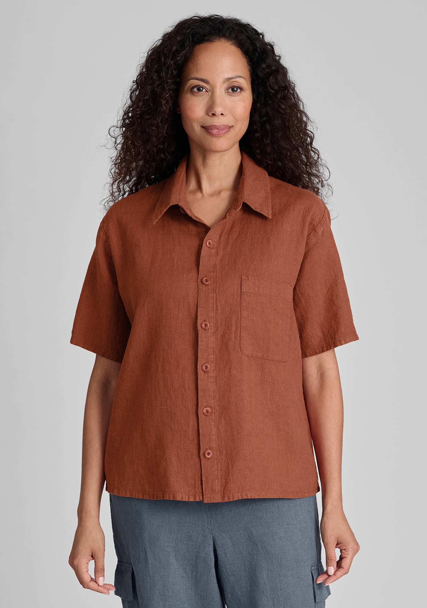 cherished shirt linen button down shirt details