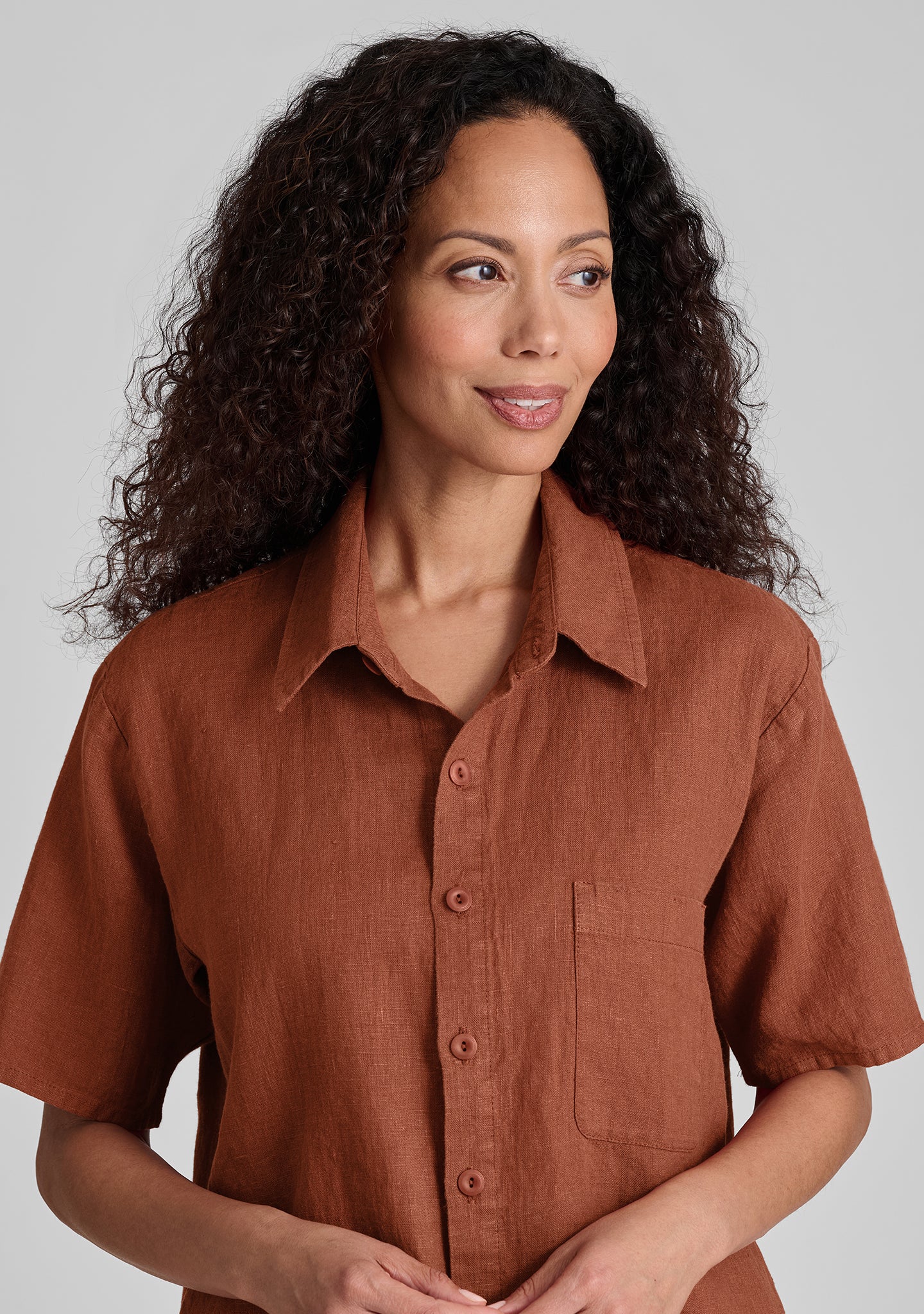 cherished shirt linen button down shirt details