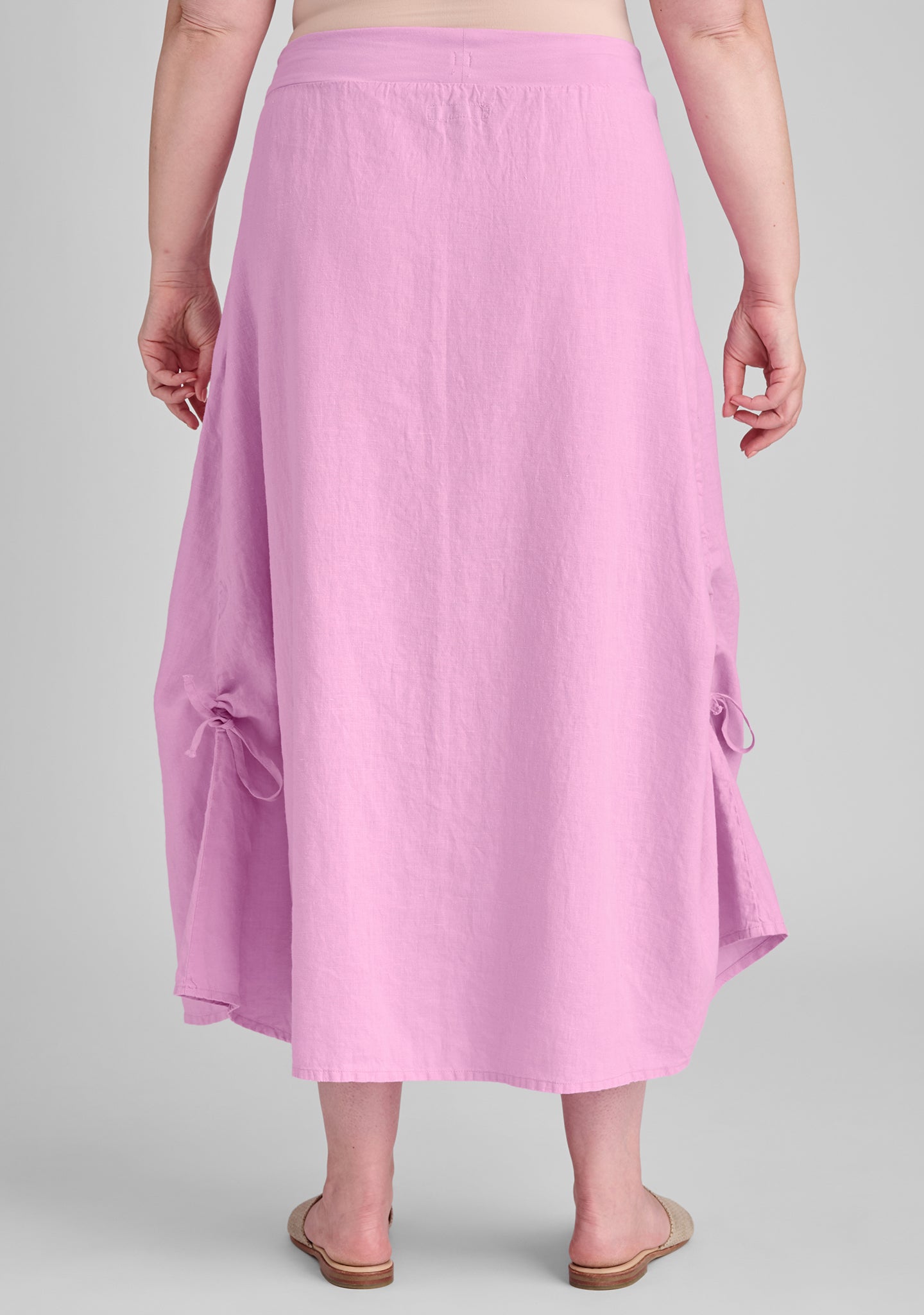 cinched skirt linen maxi skirt details