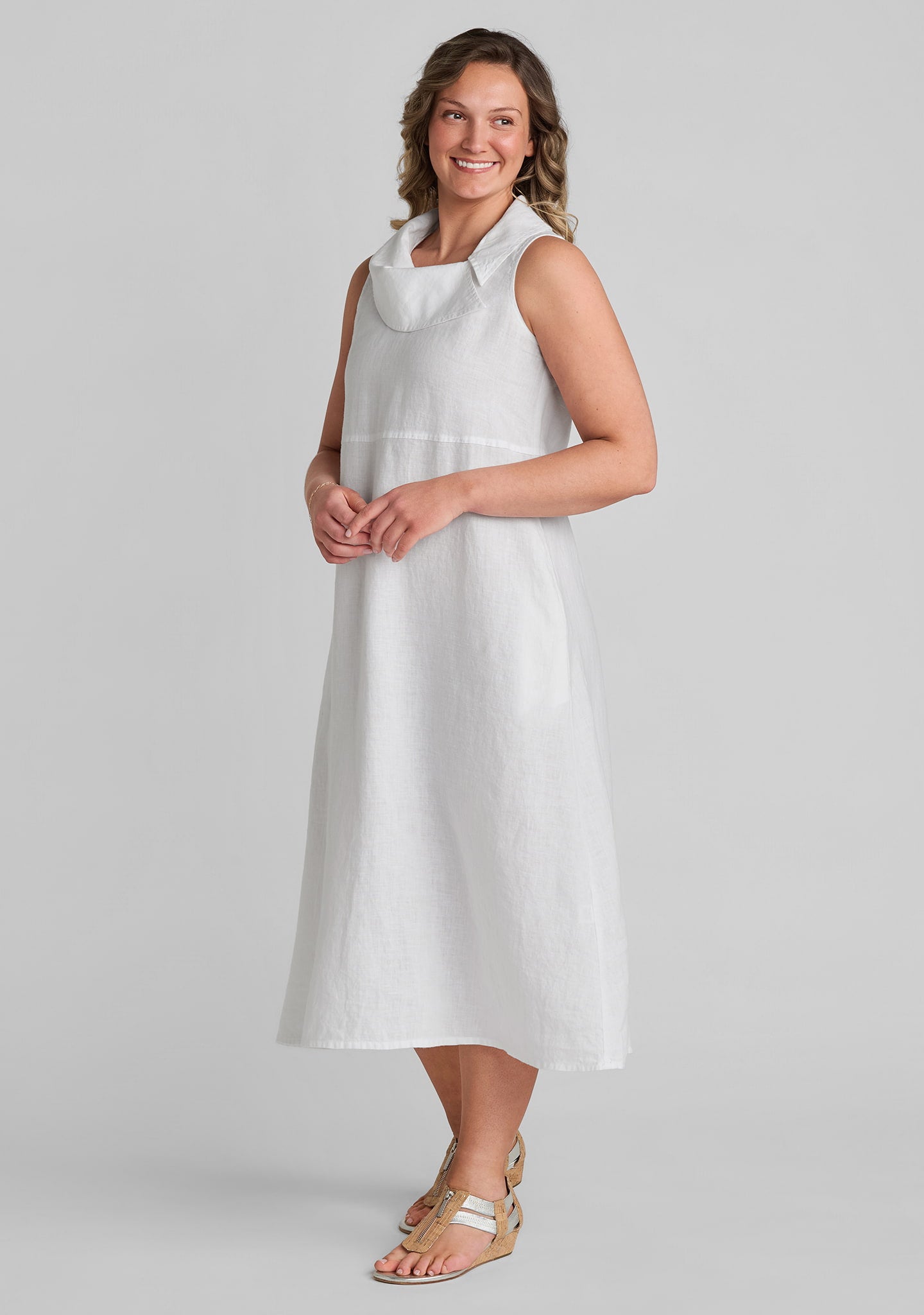 collar dress linen maxi dress white