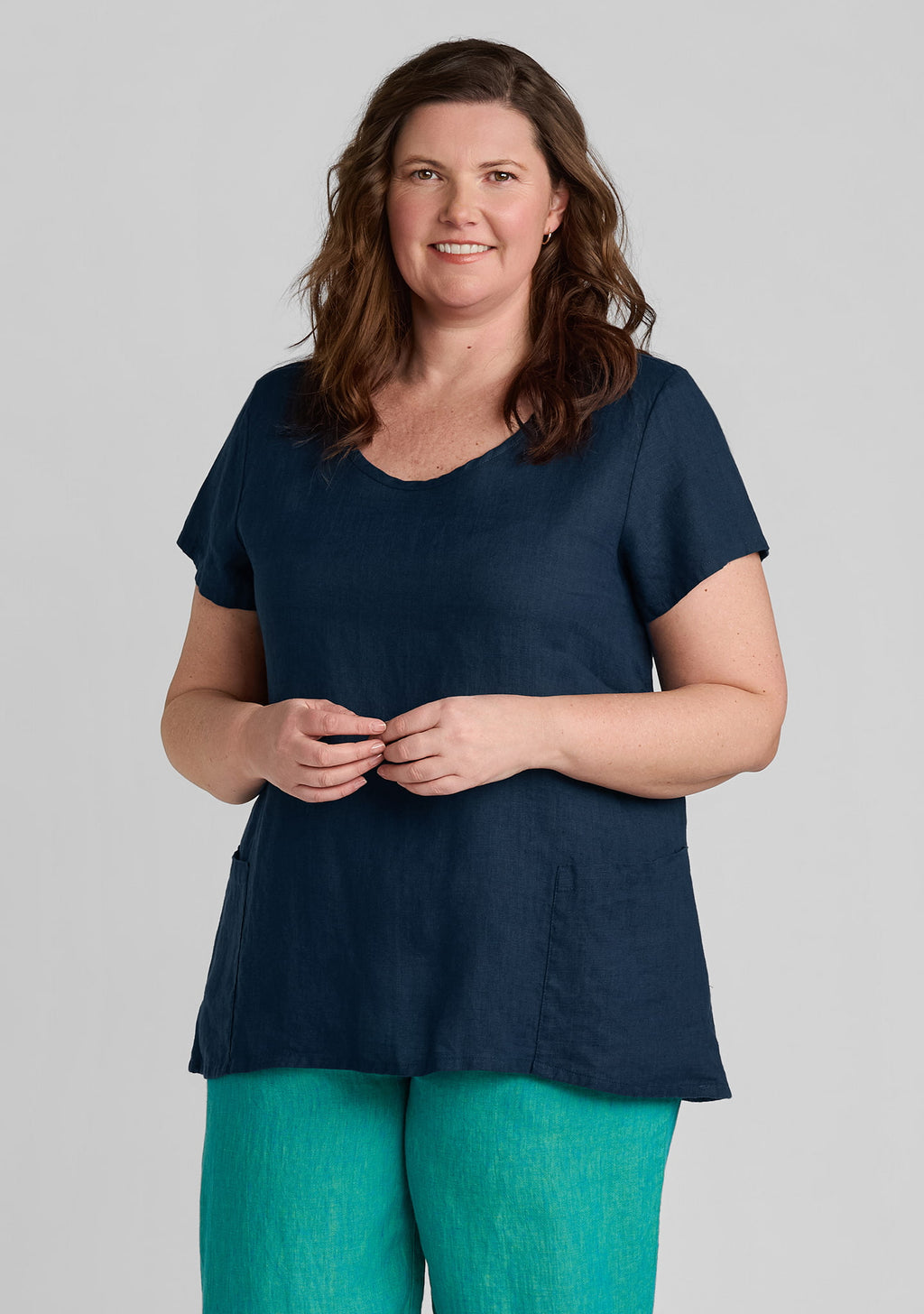 cool top linen shirt blue