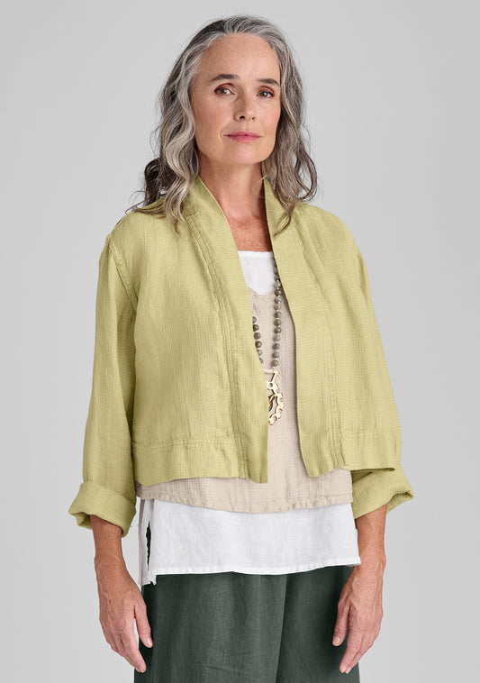 cropped cardigan linen cardigan green