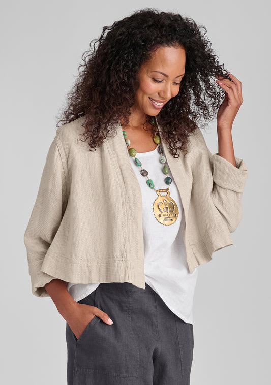 cropped cardigan linen cardigan natural