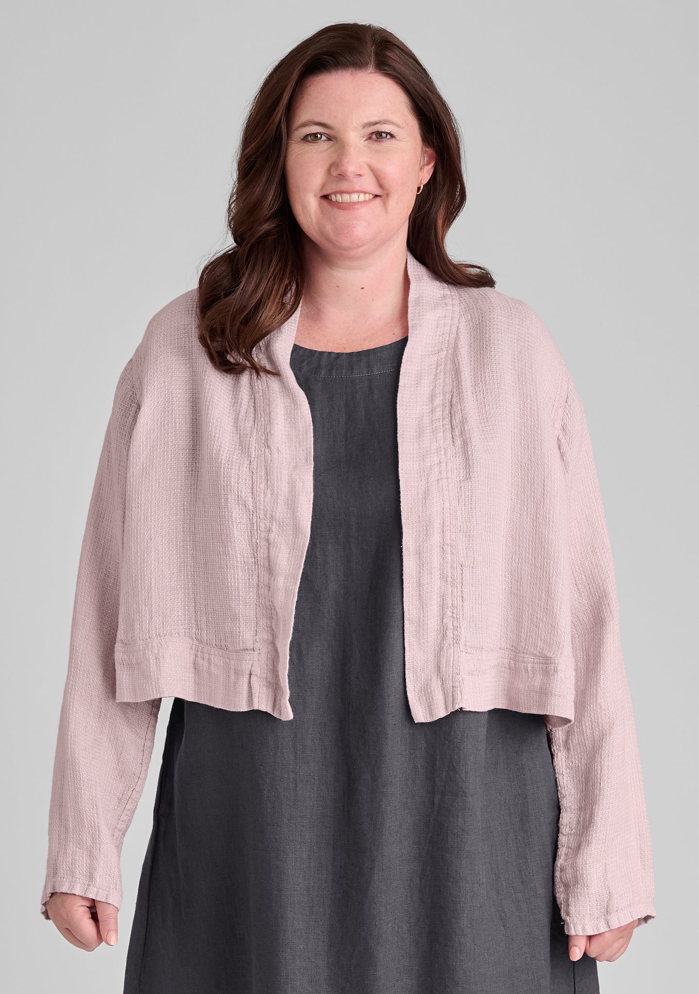 cropped cardigan linen cardigan pink