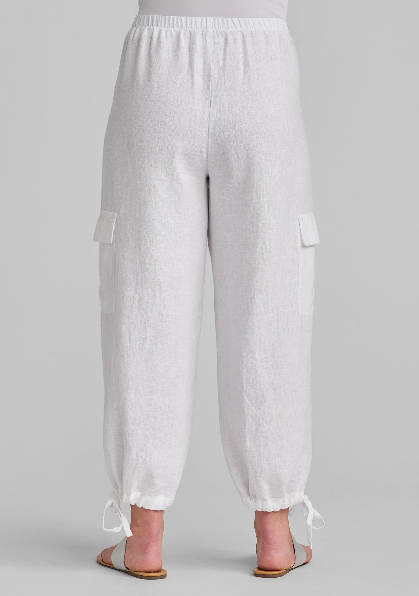 cargo pant linen pants with elastic waist details