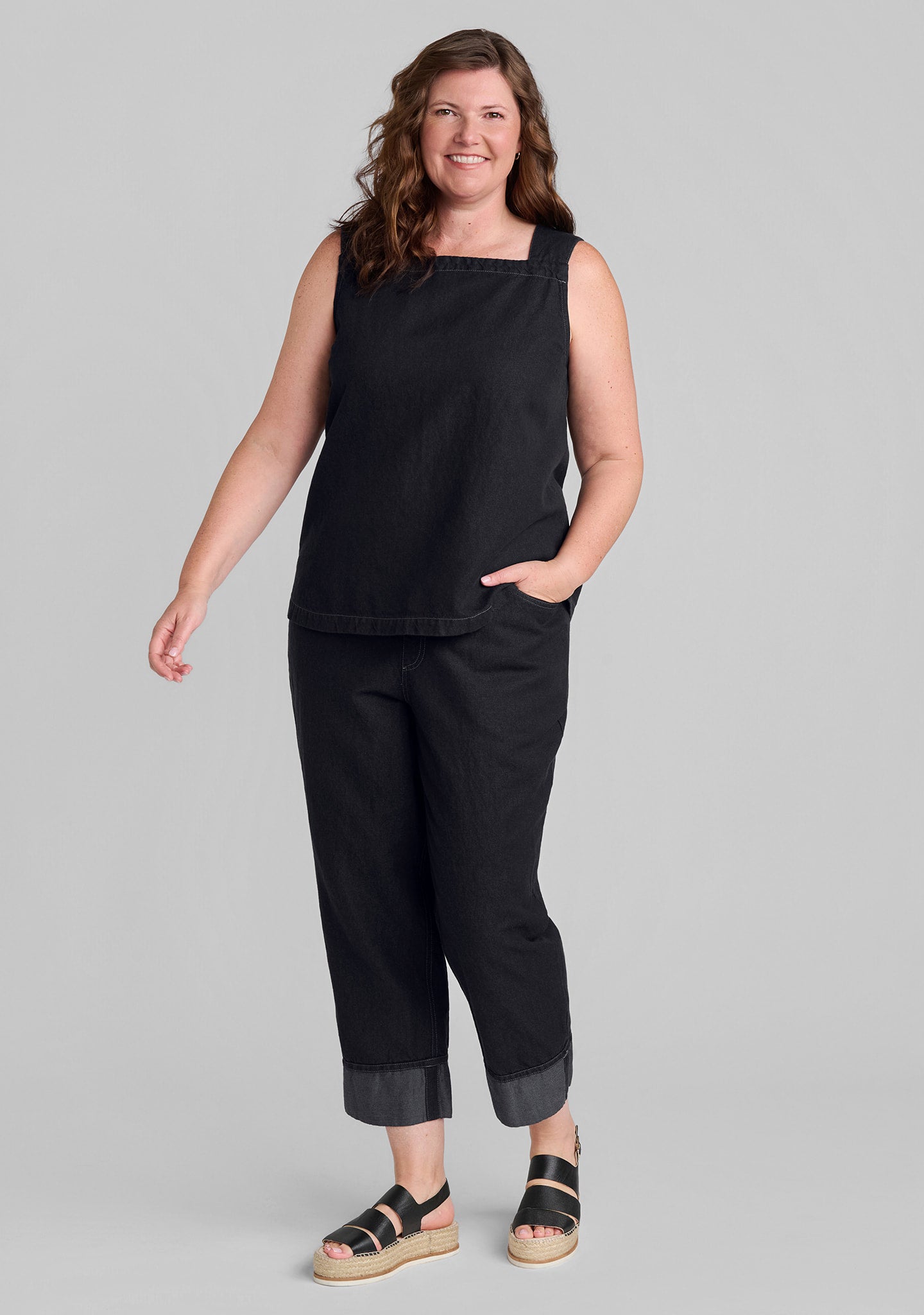 linen cotton tank with linen cotton pant