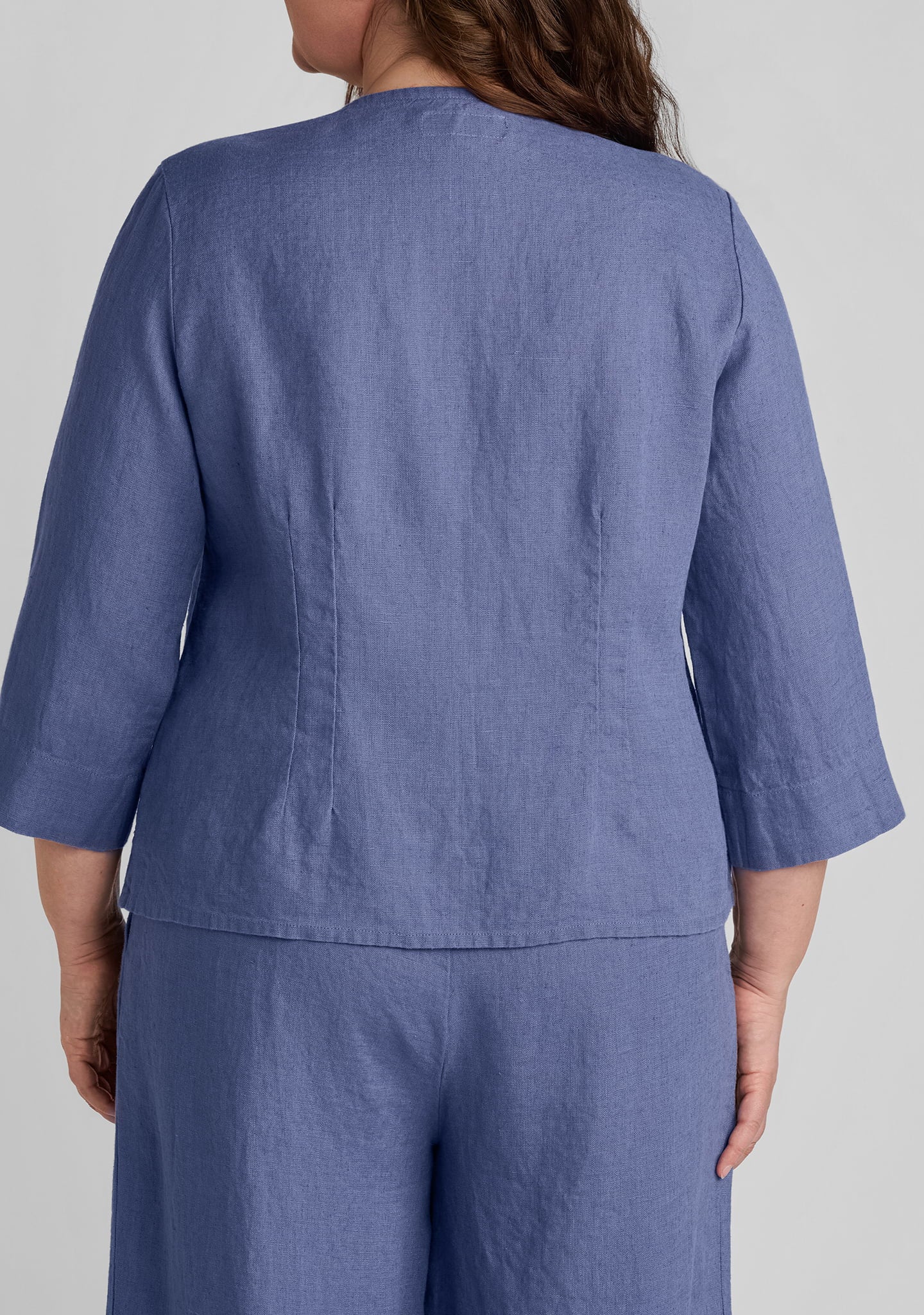 dainty cardigan linen button down details