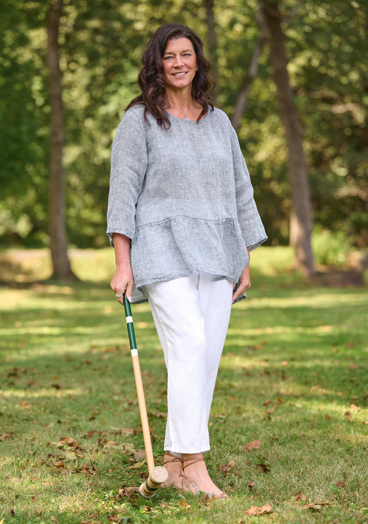 peplum tunic linen top details