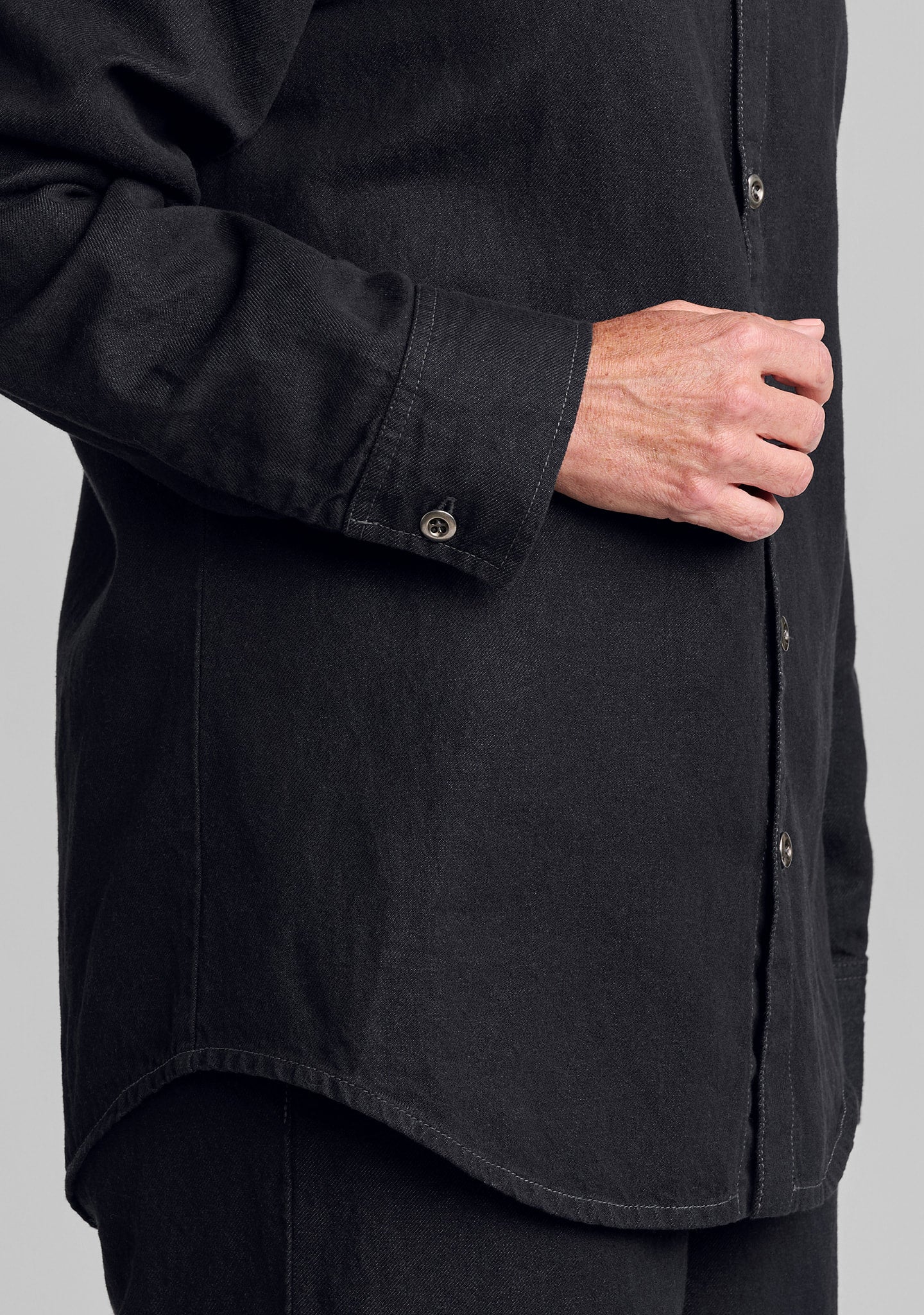 denim shirt linen/cotton button down details