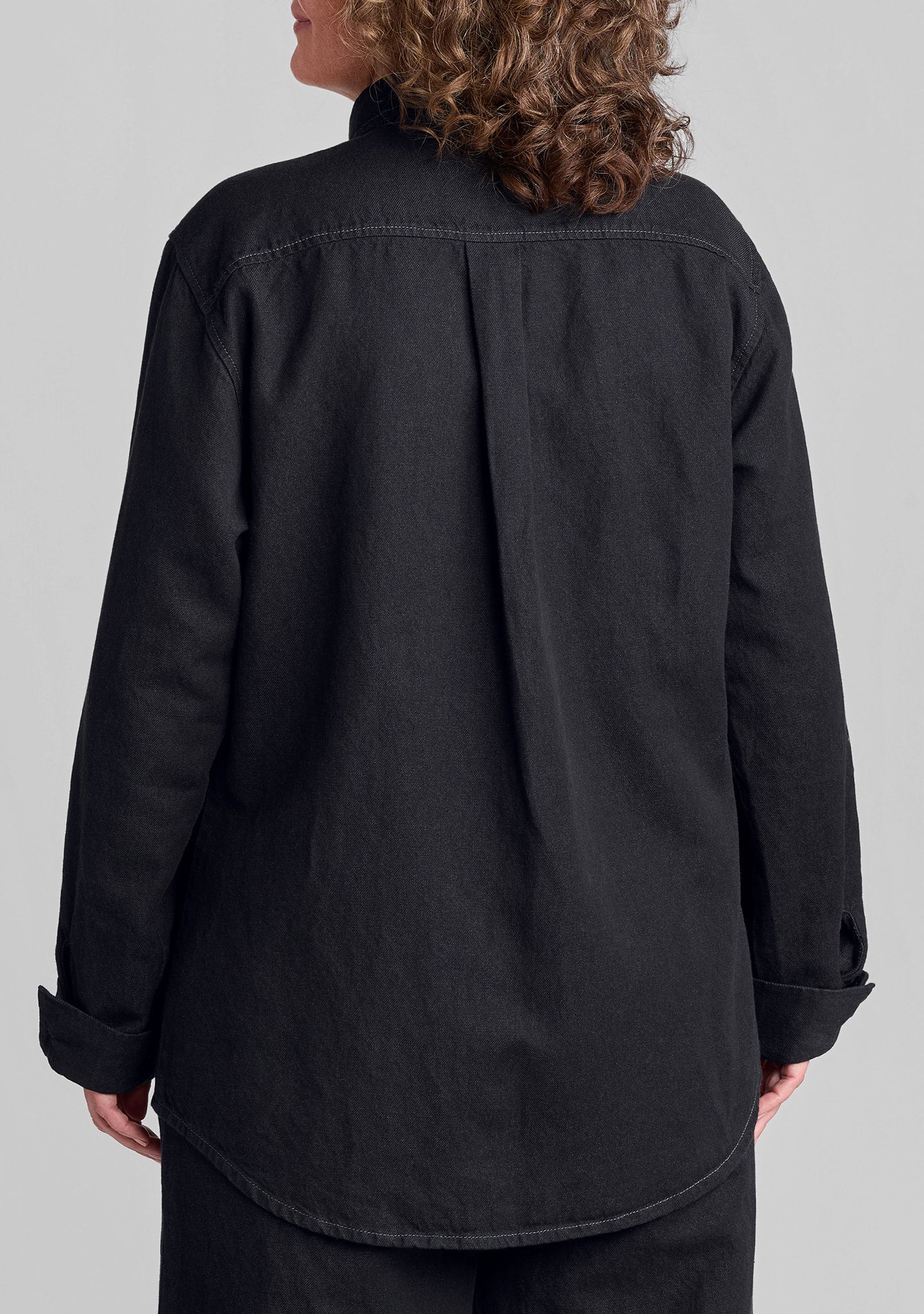 denim shirt linen/cotton button down details