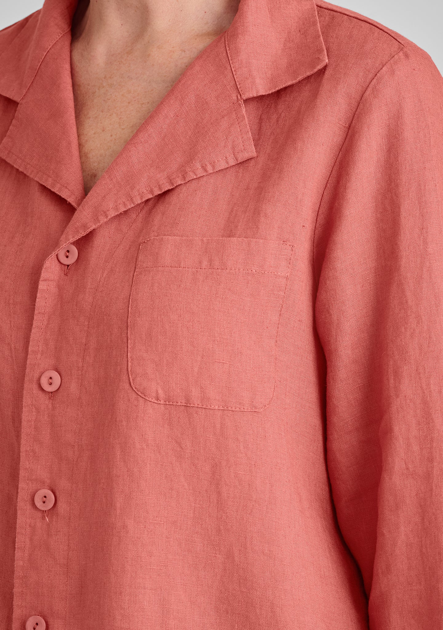 anniversary shirt linen button down shirt details