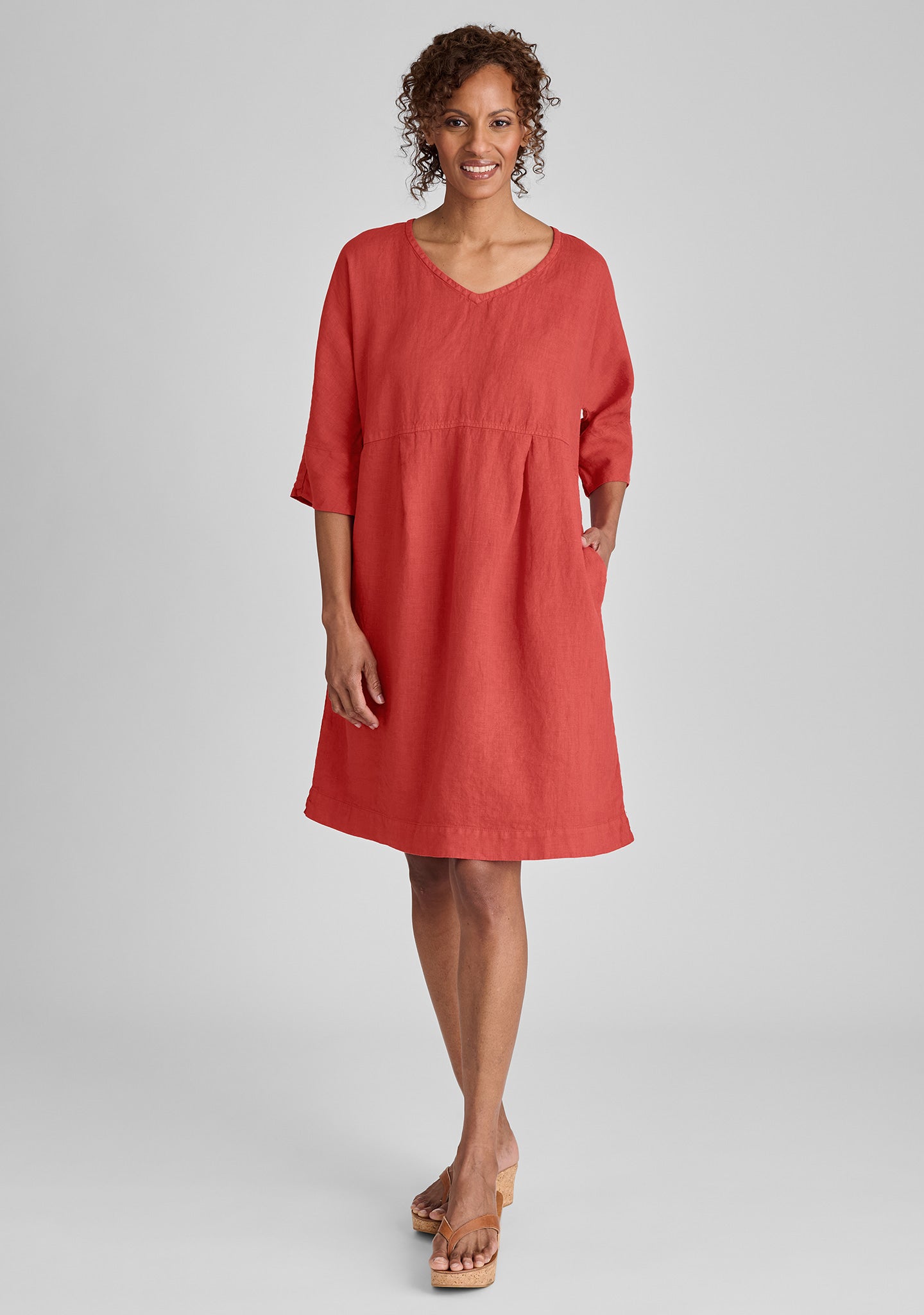Dolman Dress - Linen Dress - FINAL SALE - Strawberry