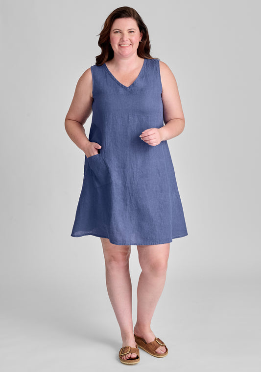 dreamy dress linen shift dress blue