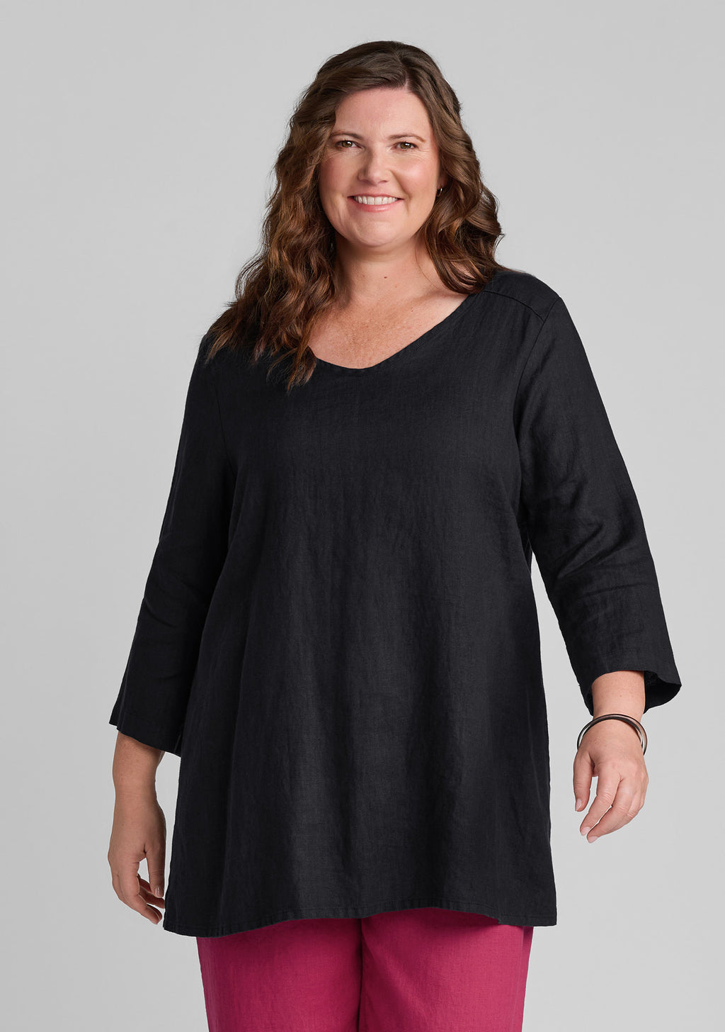 dreamy top linen pullover black
