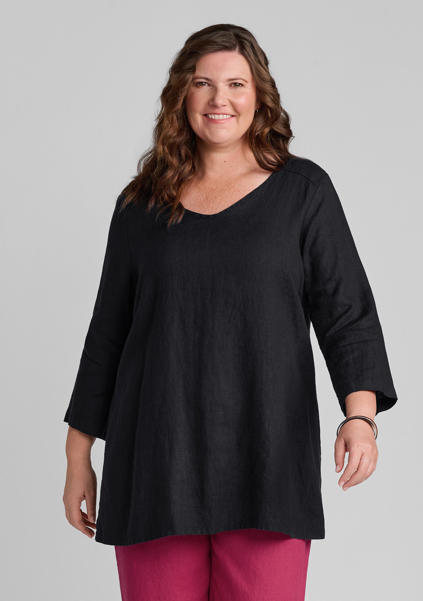 dreamy top linen pullover black