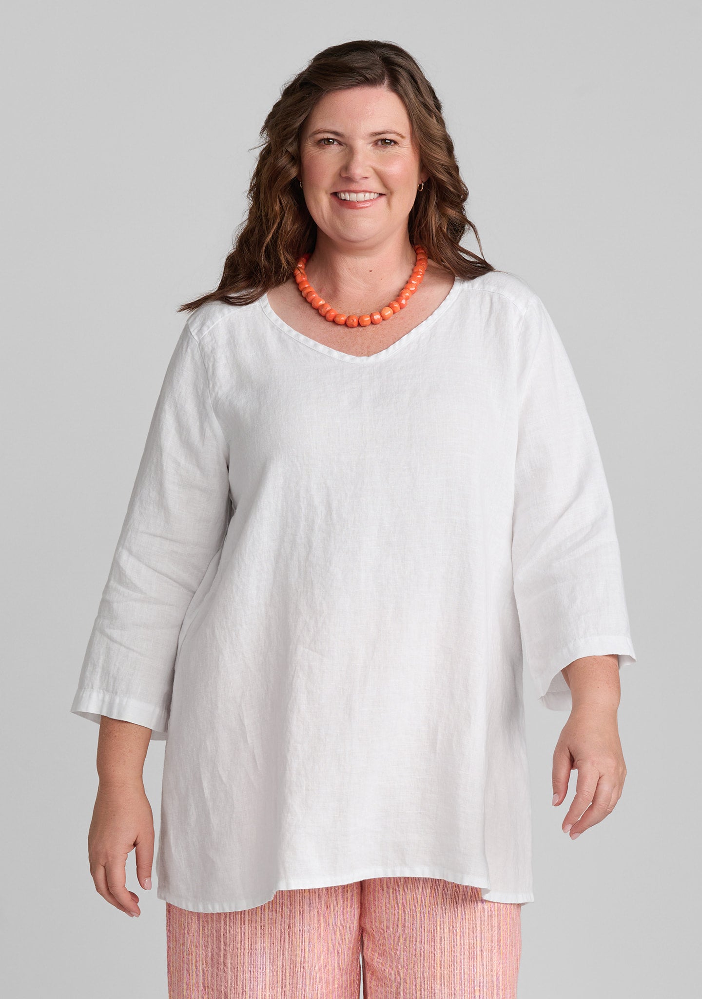 dreamy top linen pullover white