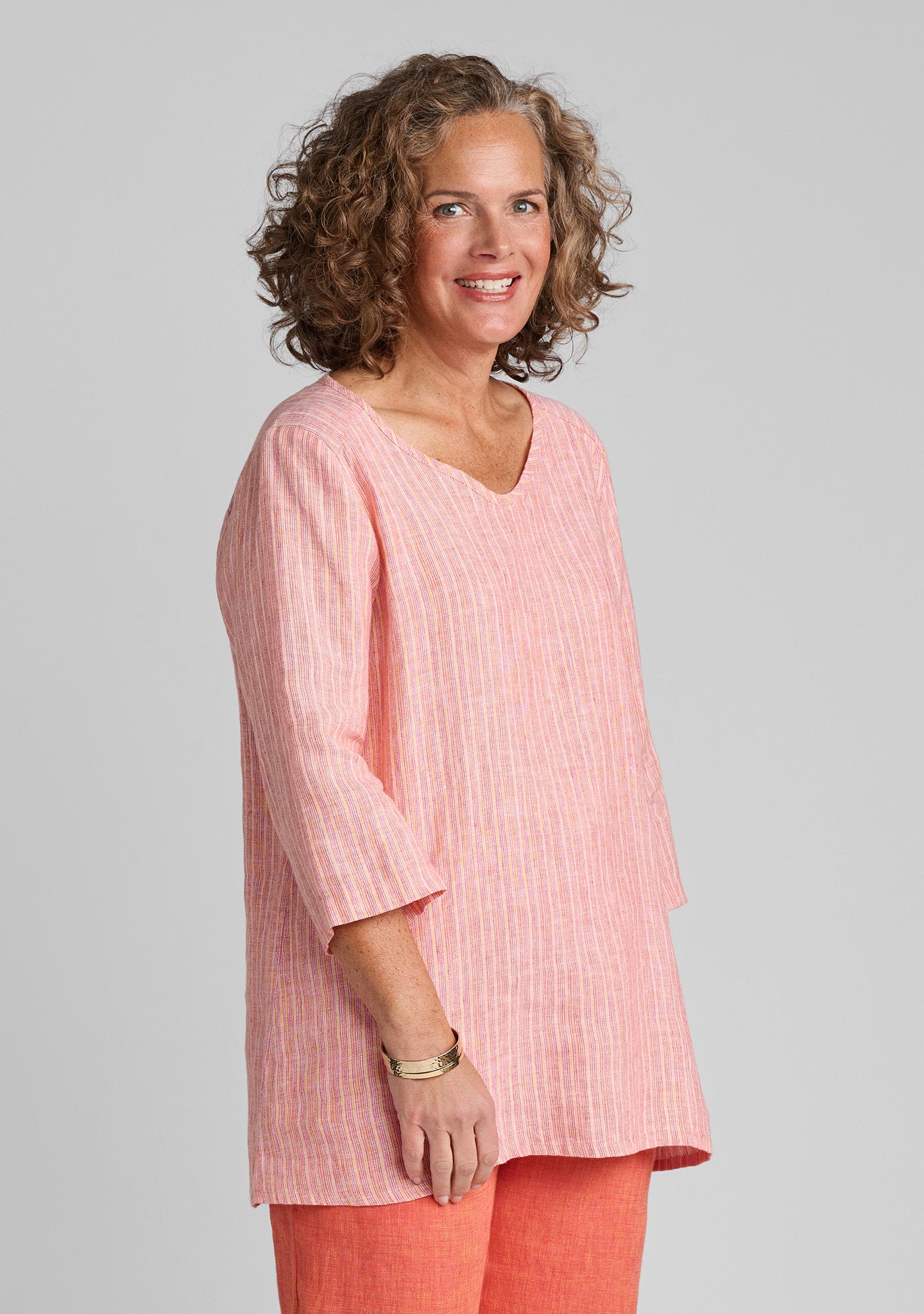 Dreamy Top - Linen Pullover - Sun Stripe