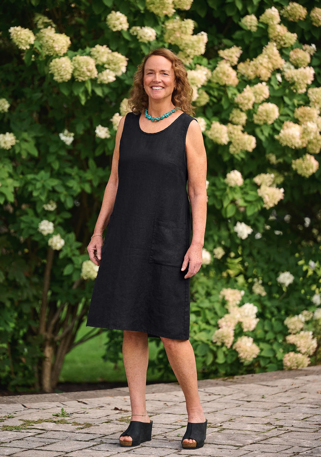 gathered back dress linen shift dress details