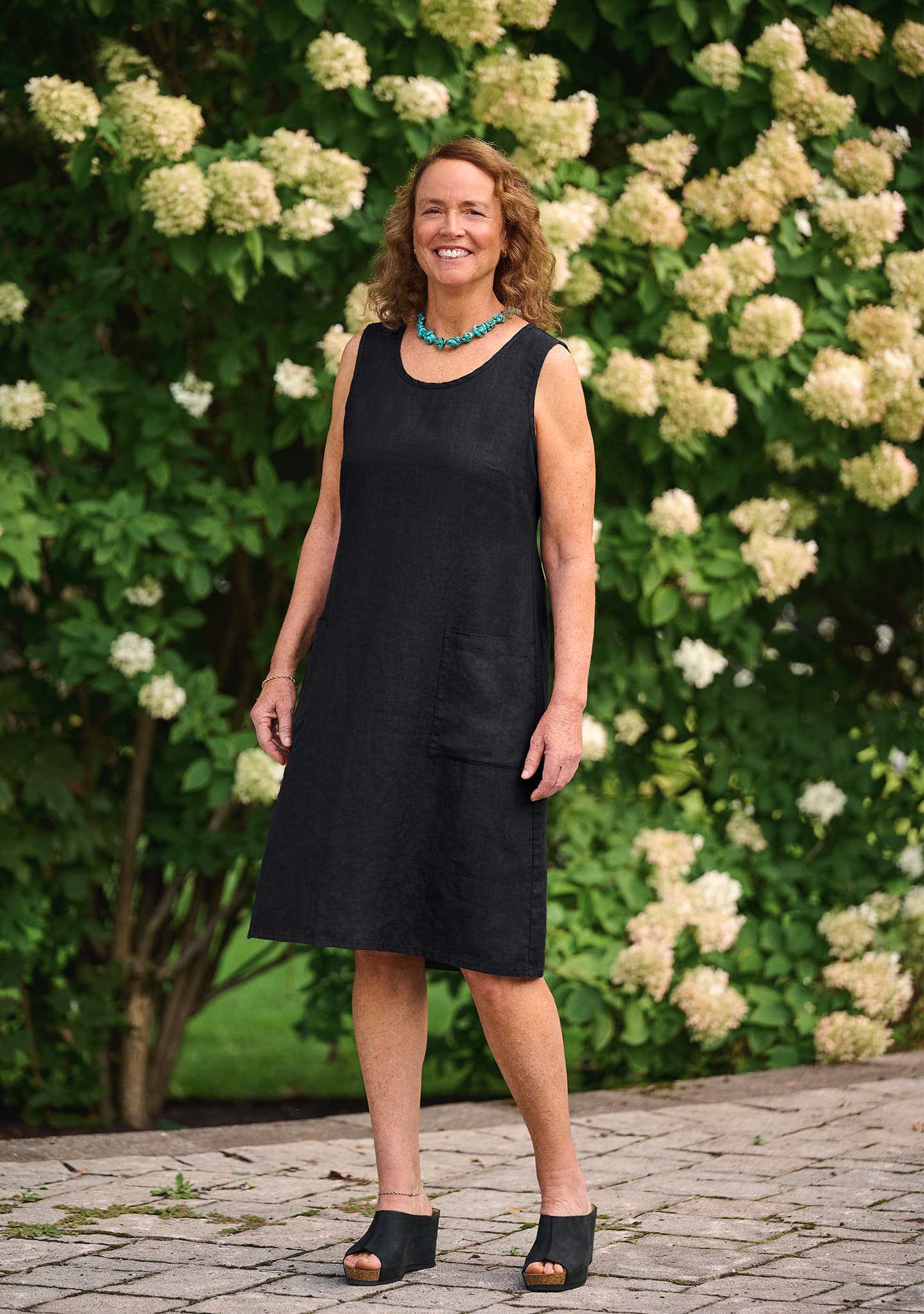 gathered back dress linen shift dress details