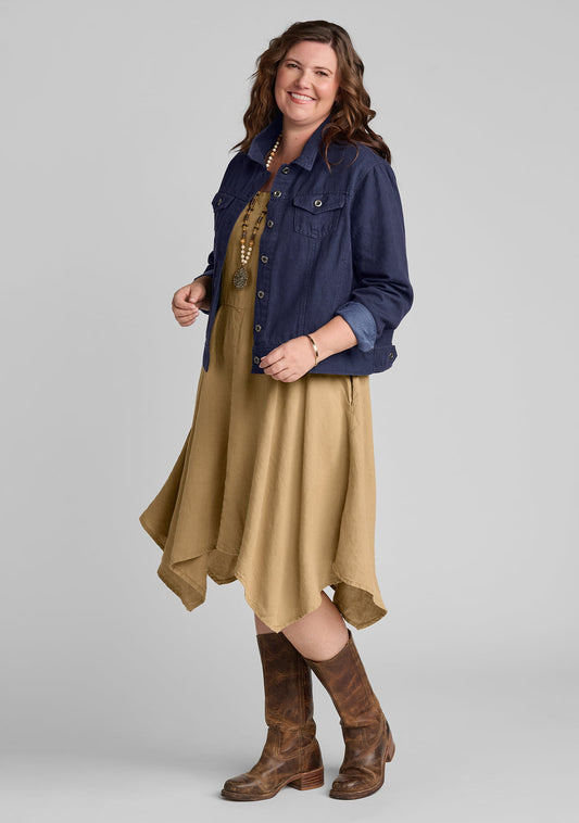 edgy dress sleeveless linen dress brown