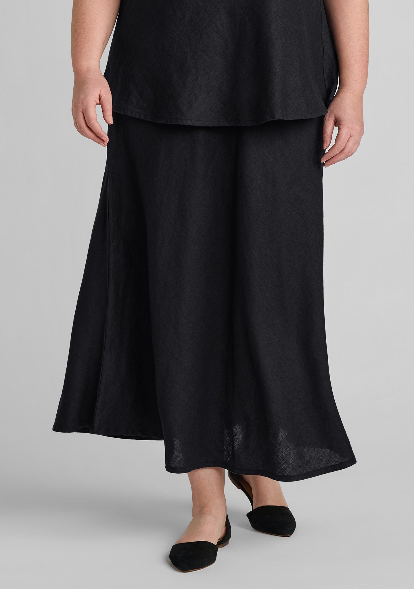 evening skirt linen maxi skirt black