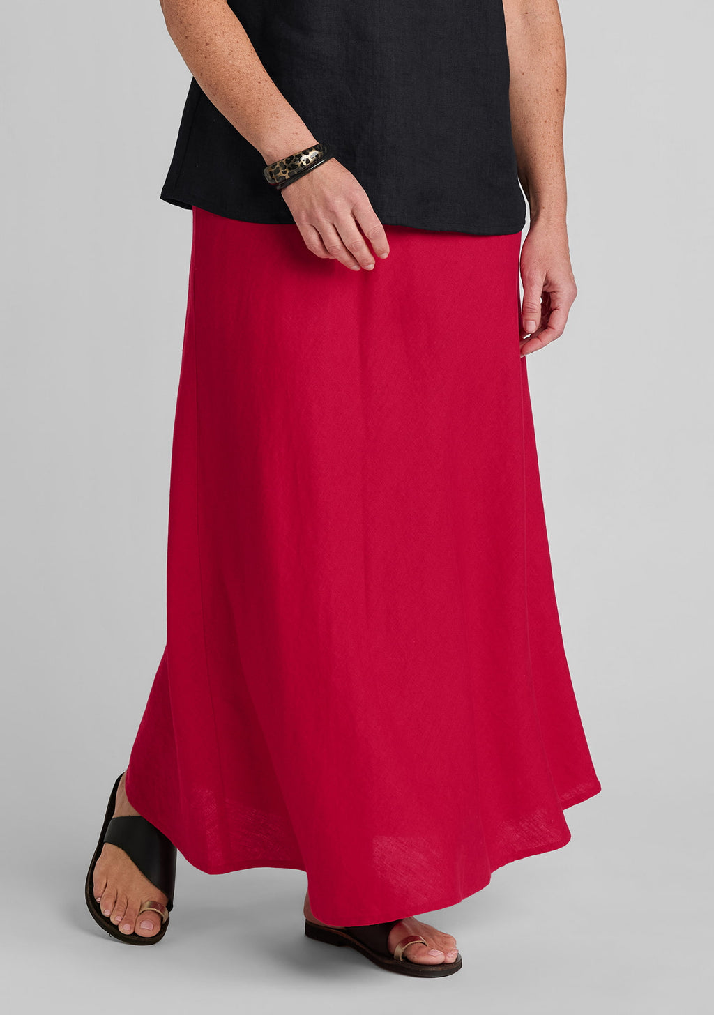 evening skirt linen maxi skirt red