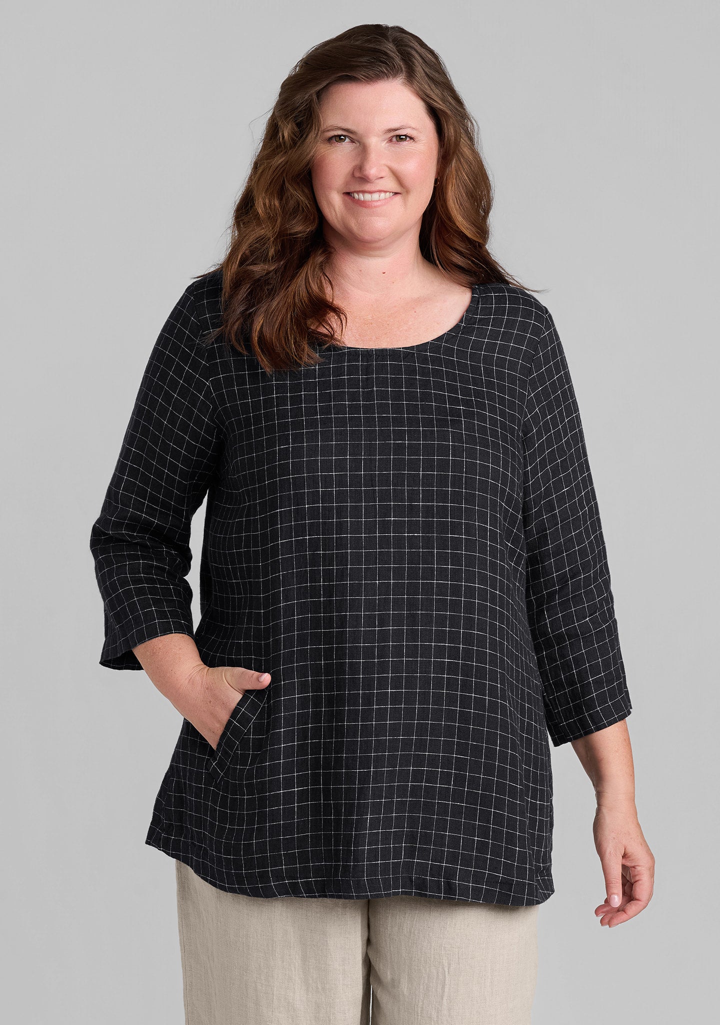 back up tunic linen tunic black