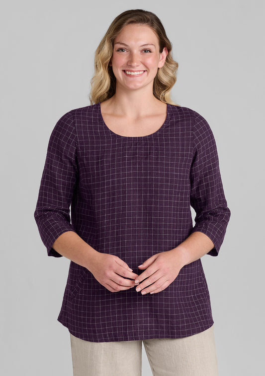 back up tunic linen tunic purple
