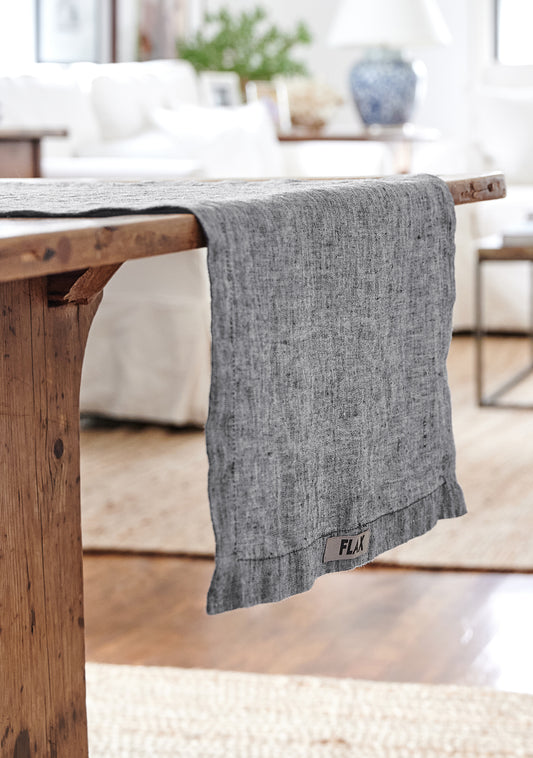 table runner linen runner grey