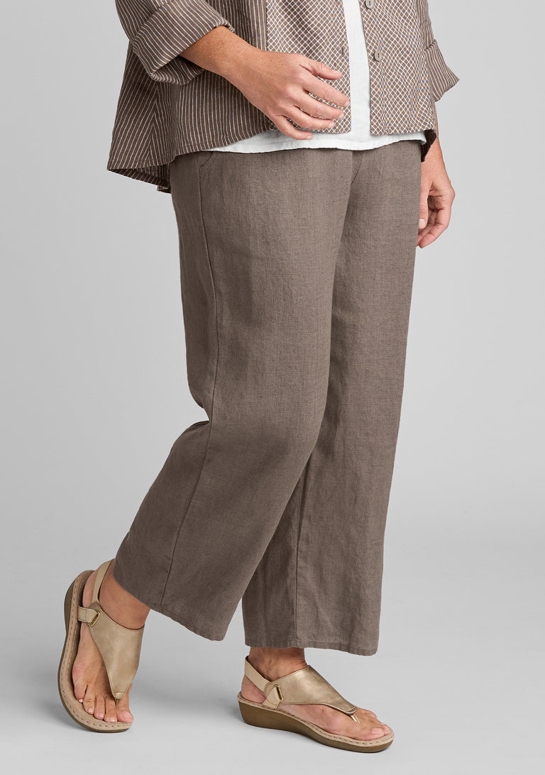 FLAX linen pants in brown